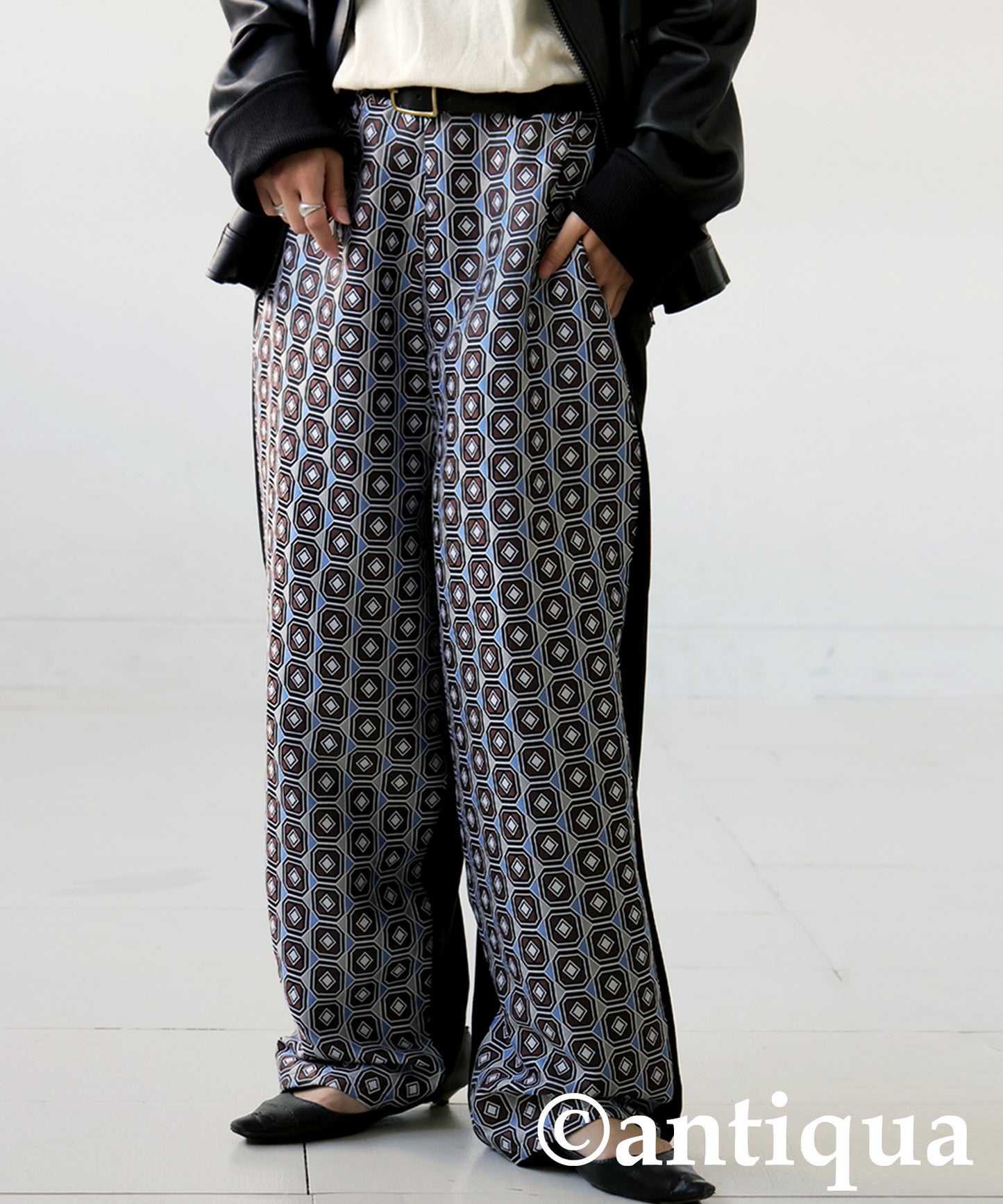 Geometric Patterned Easy Pants Ladies