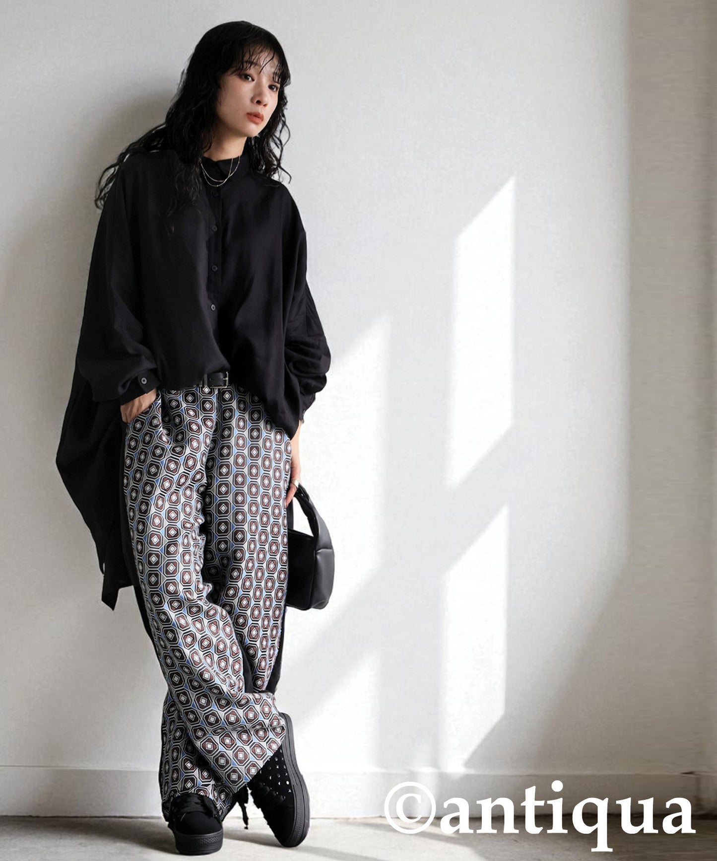 Geometric Patterned Easy Pants Ladies