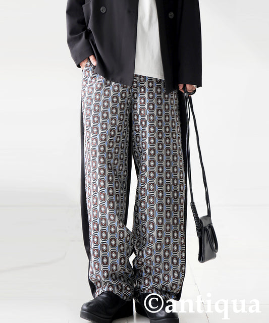 Geometric Patterned Easy Pants Men's