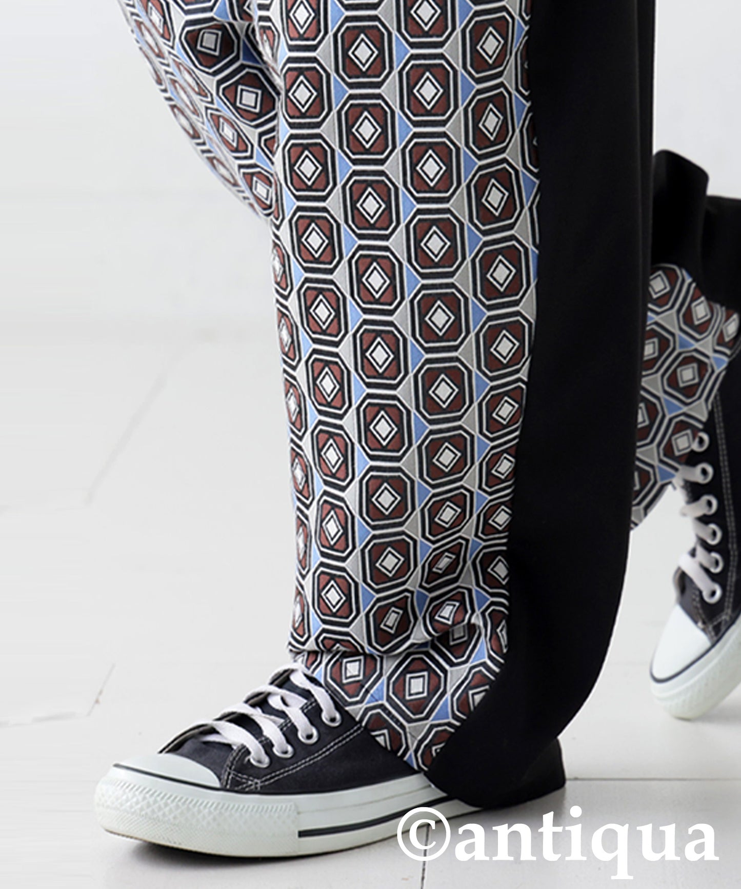 Geometric Patterned Easy Pants Men's