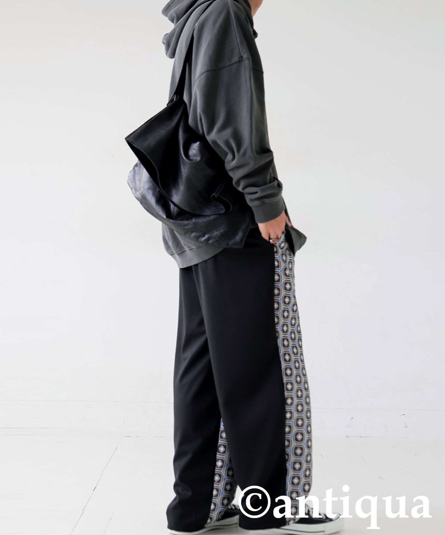 Geometric Patterned Easy Pants Men's