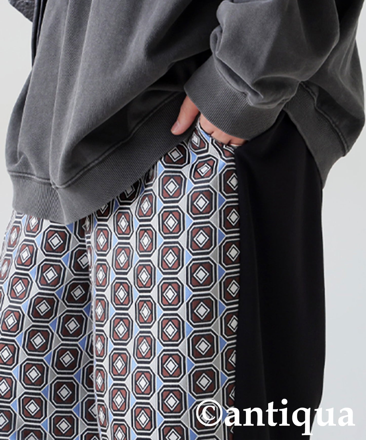 Geometric Patterned Easy Pants Men's