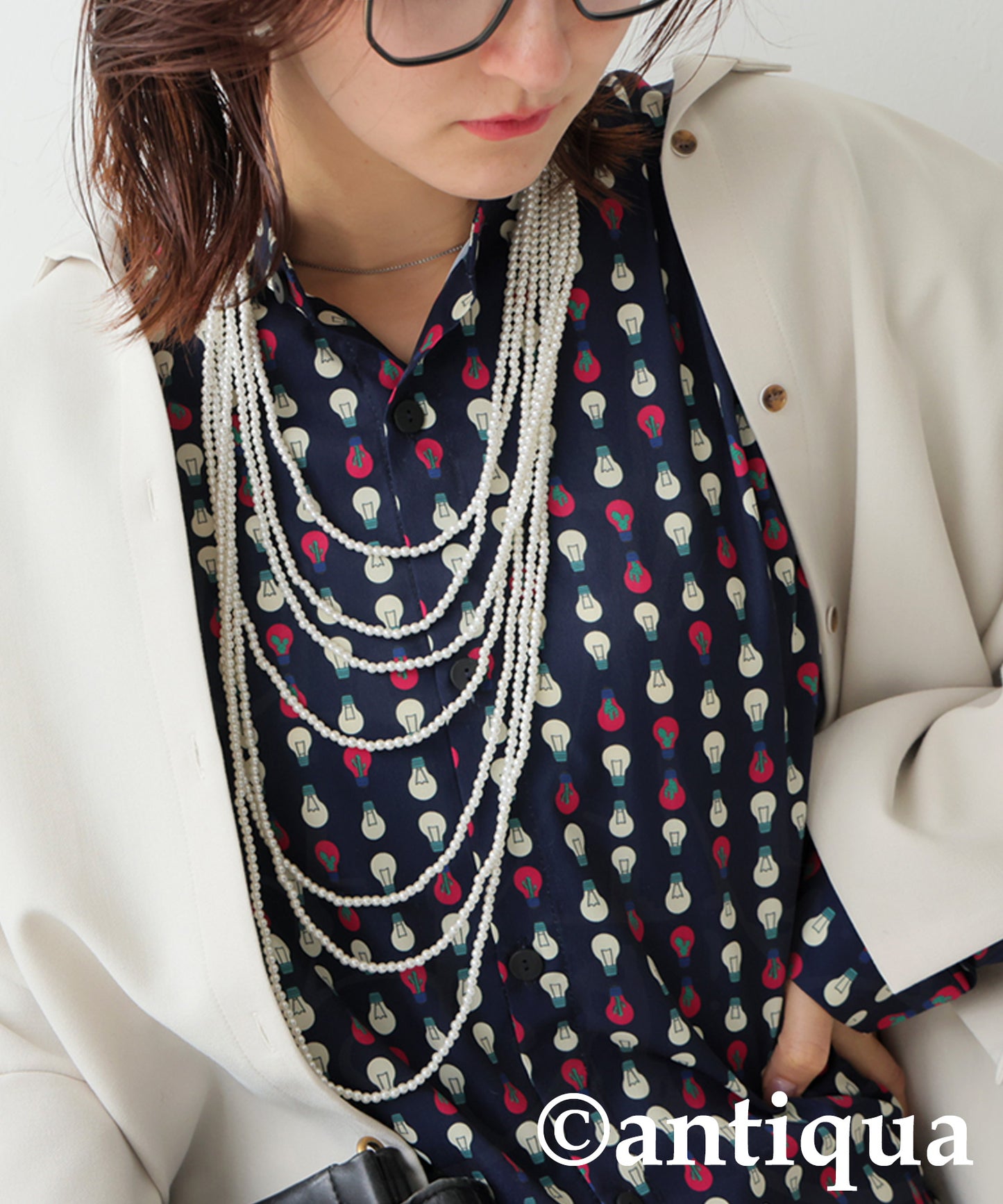 Ladies Light Bulb Print Shirt