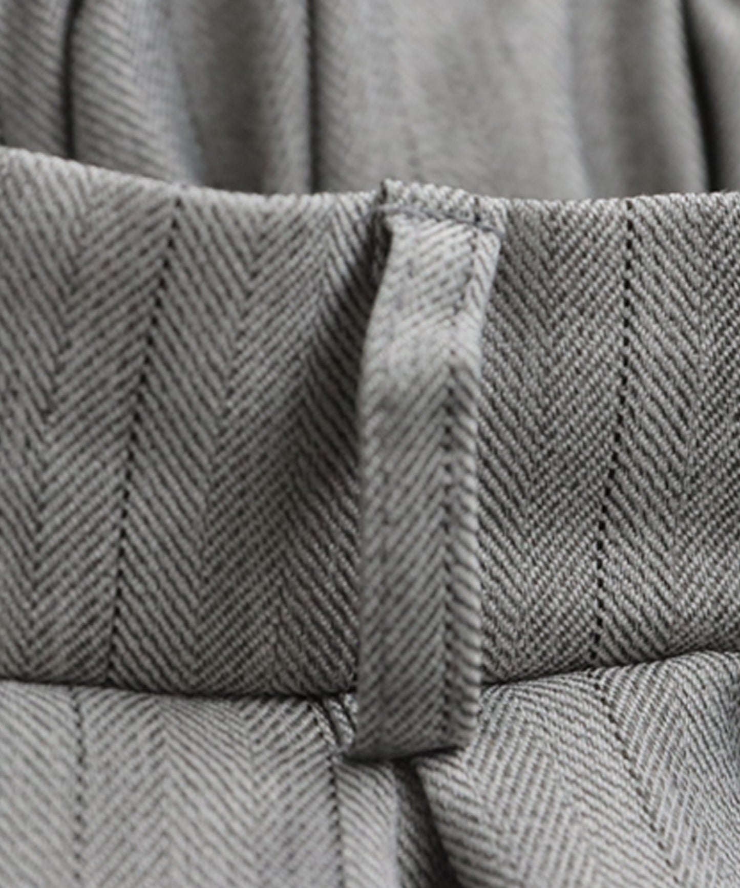 Herringbone Pattern Tuck Wide Pants Ladies