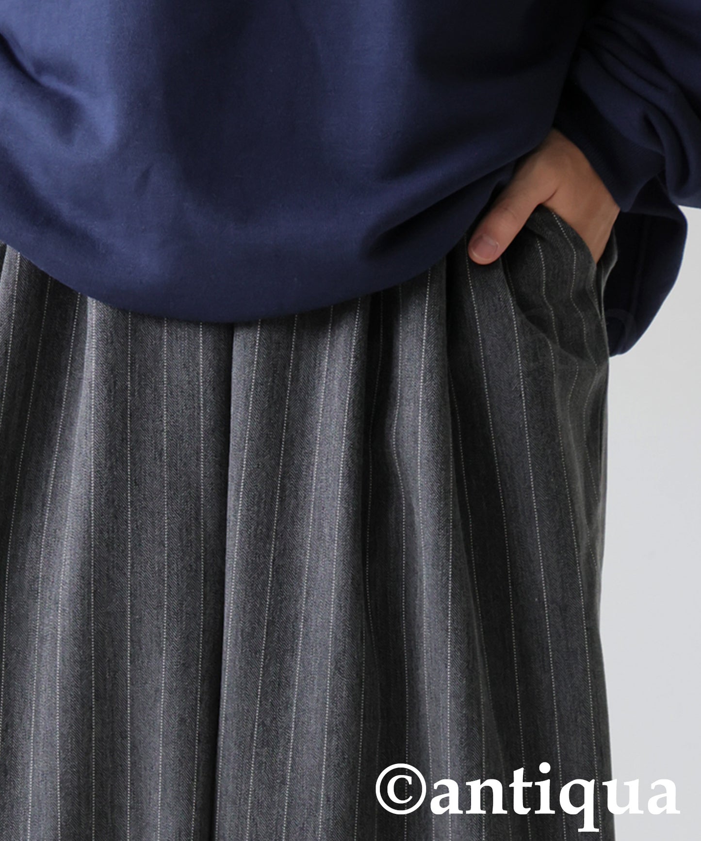 Herringbone Pattern Tuck Wide Pants Men's