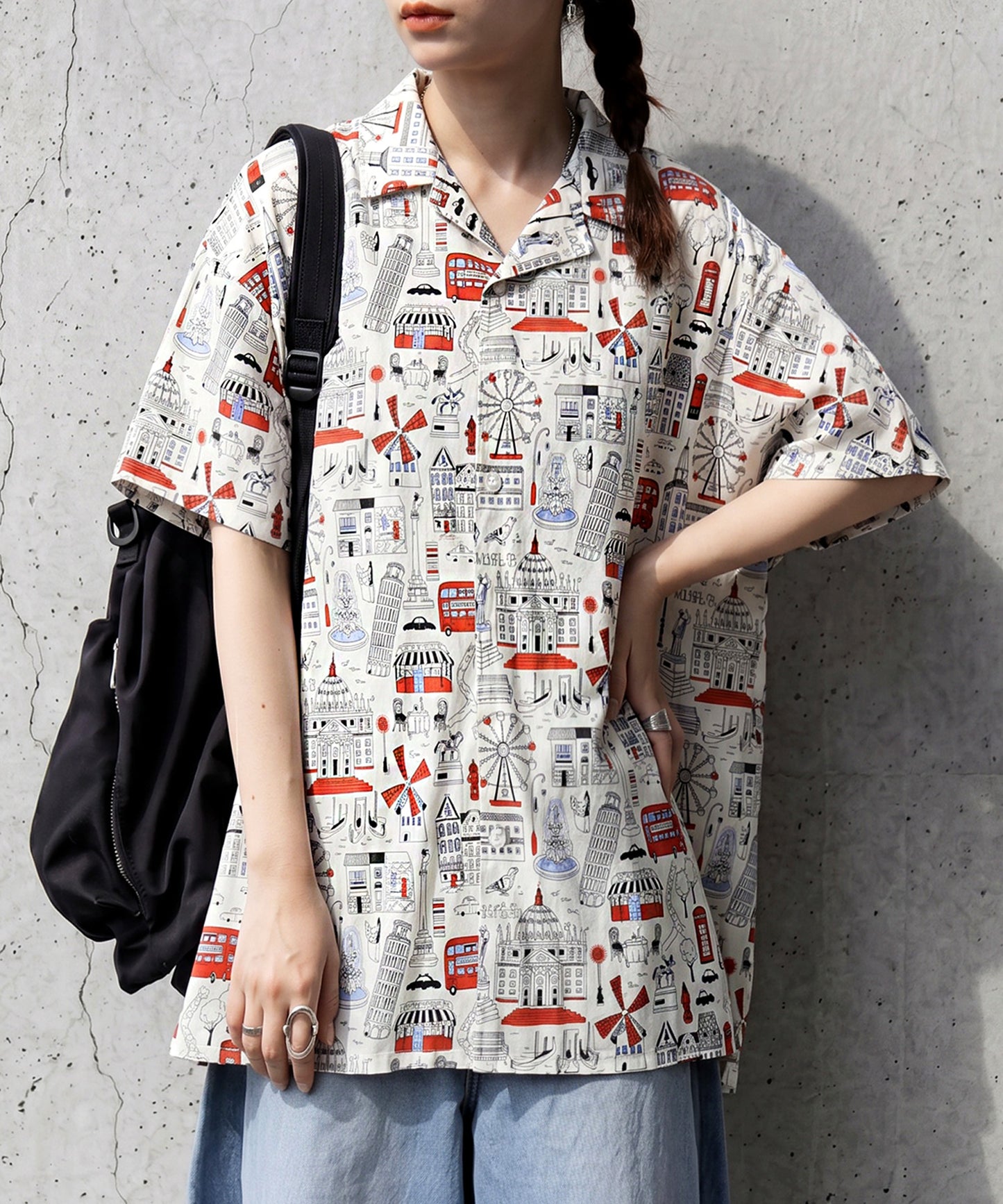 Cityscape Print Shirt Ladies