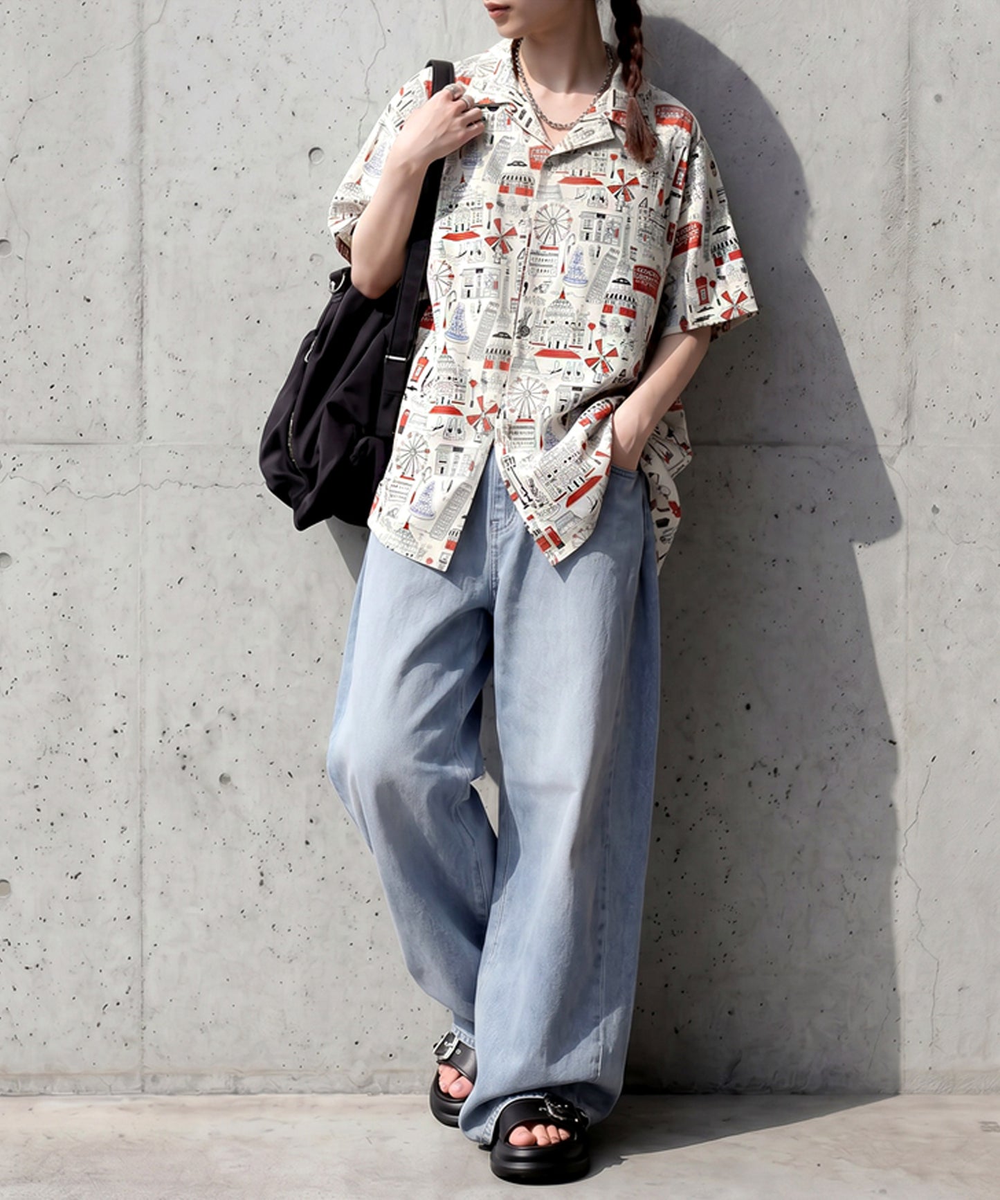 Cityscape Print Shirt Ladies