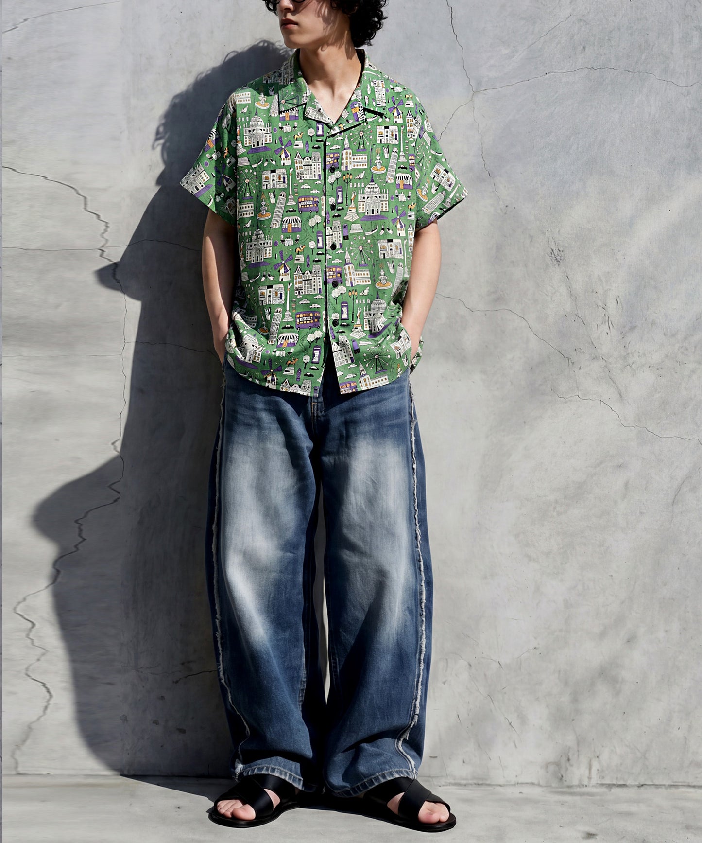 Cityscape Print Shirt Men’s