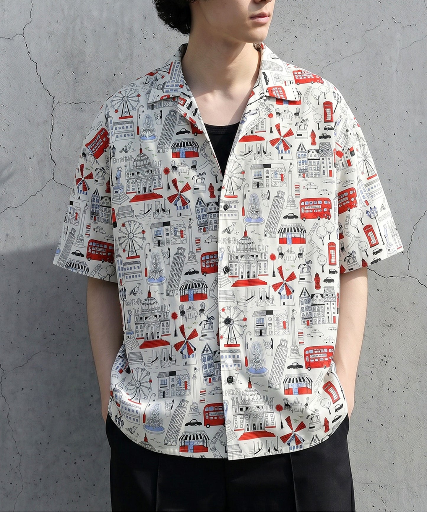 Cityscape Print Shirt Men’s