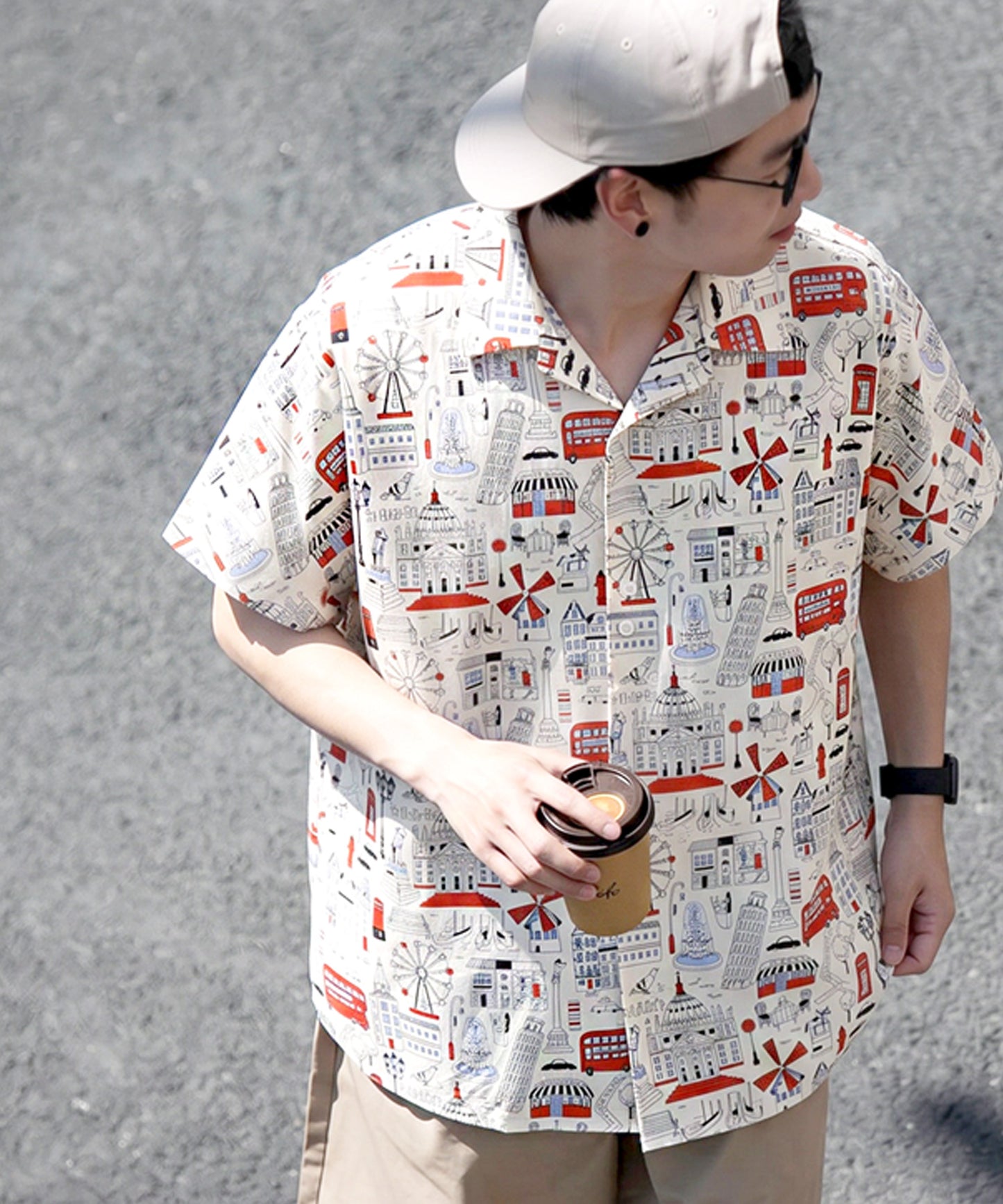 Cityscape Print Shirt Men’s