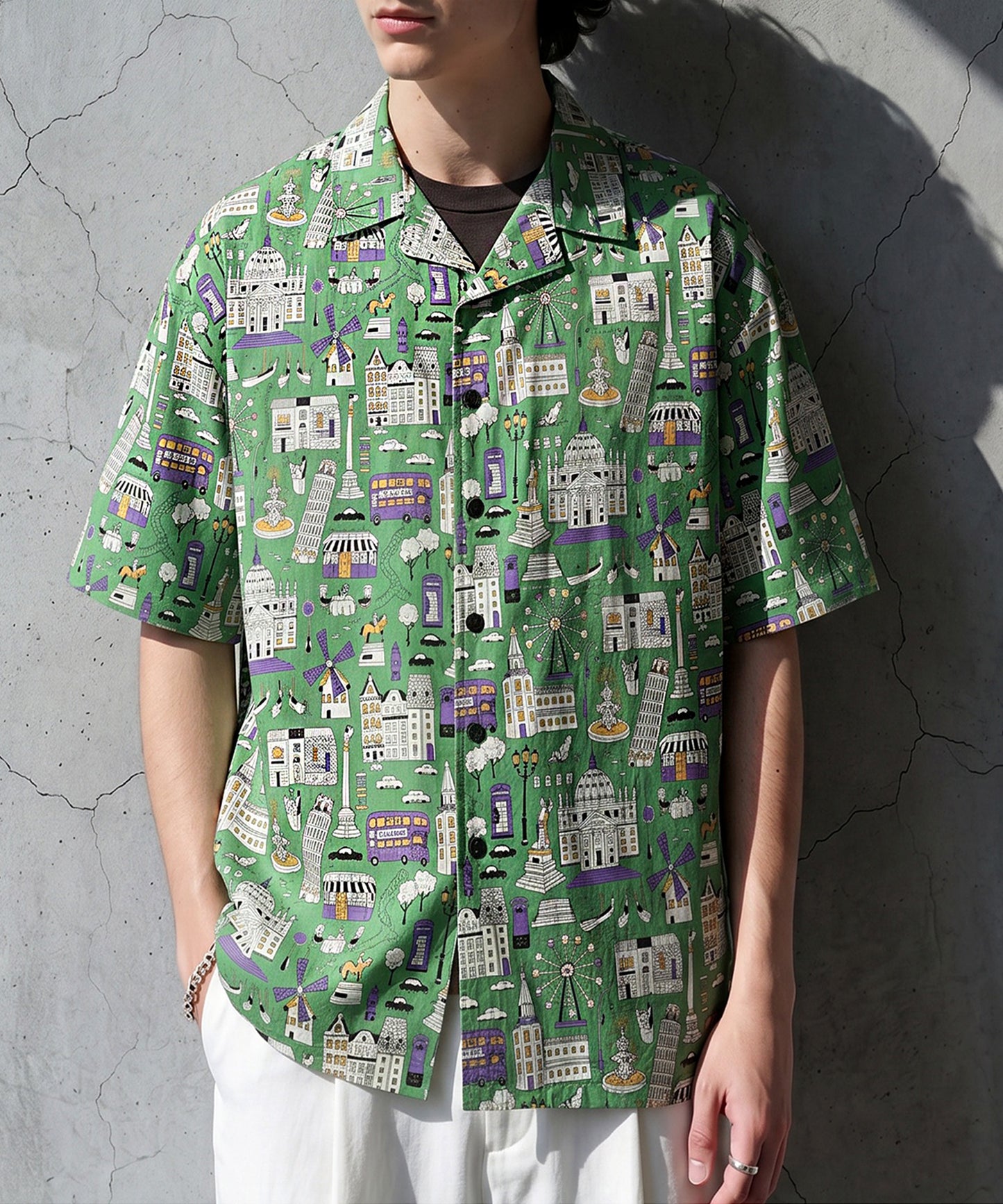 Cityscape Print Shirt Men’s