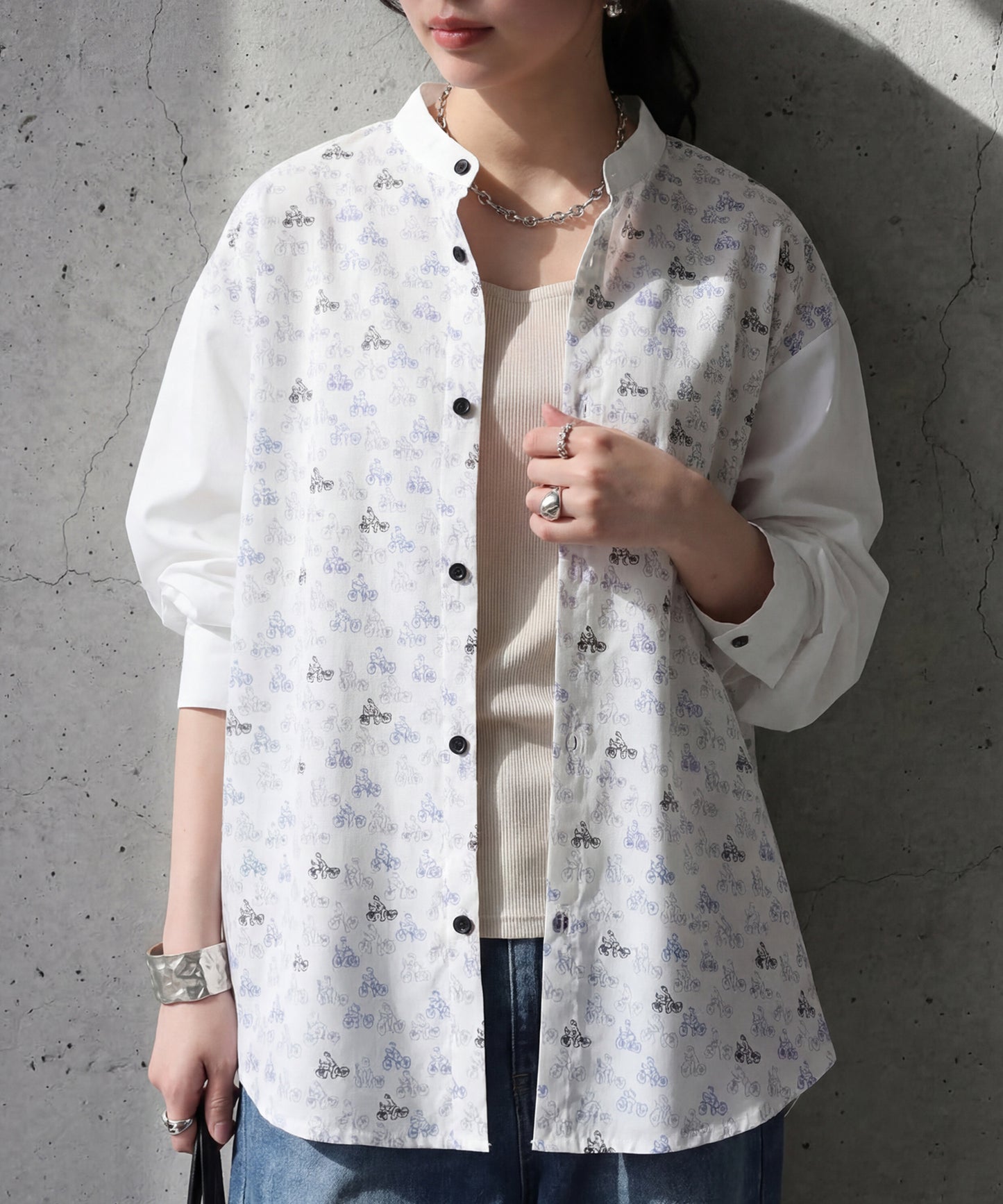 Bicycle Pattern Shirt Ladies