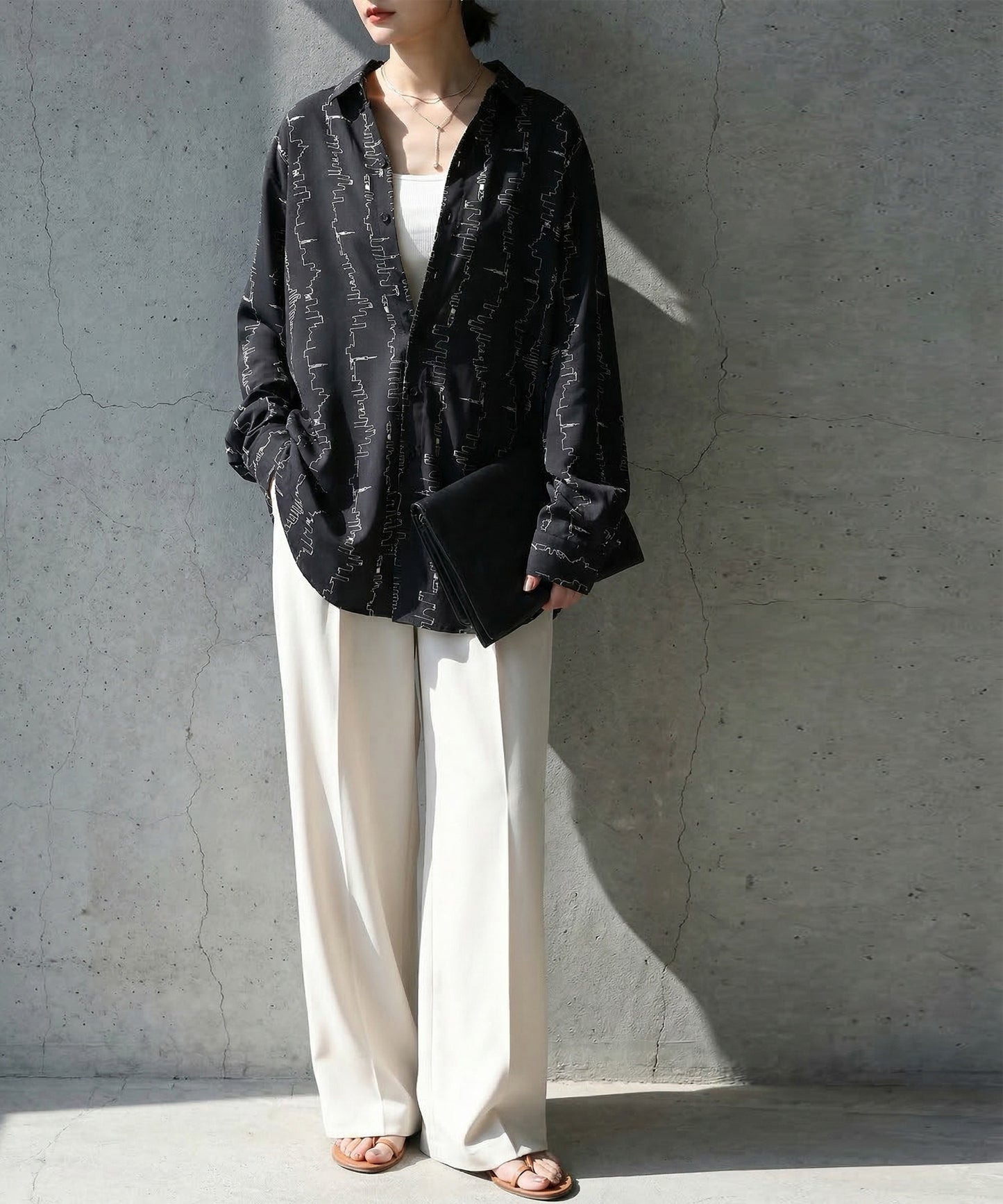 Pattern Long-Sleeved Shirt Ladies