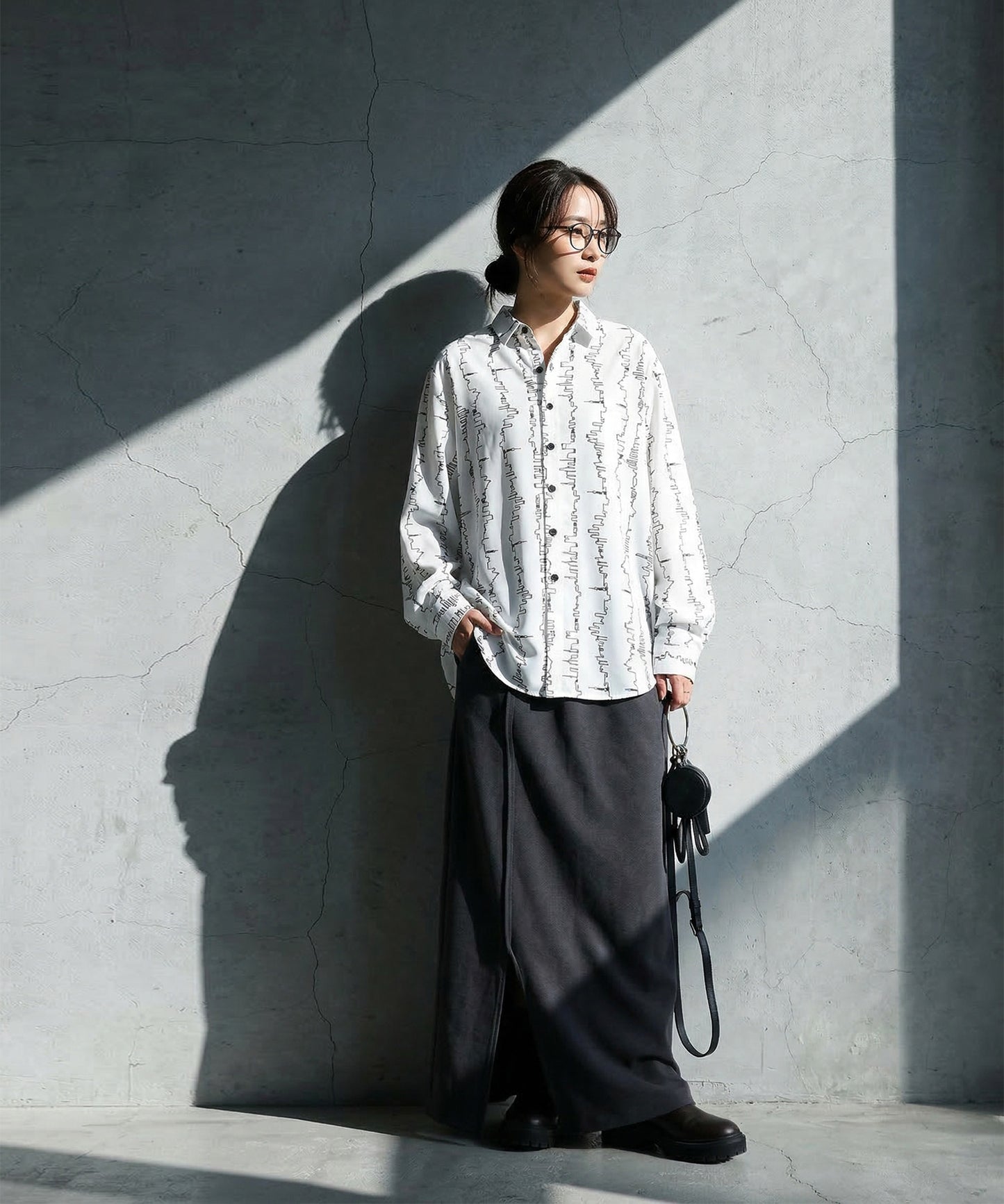 Pattern Long-Sleeved Shirt Ladies