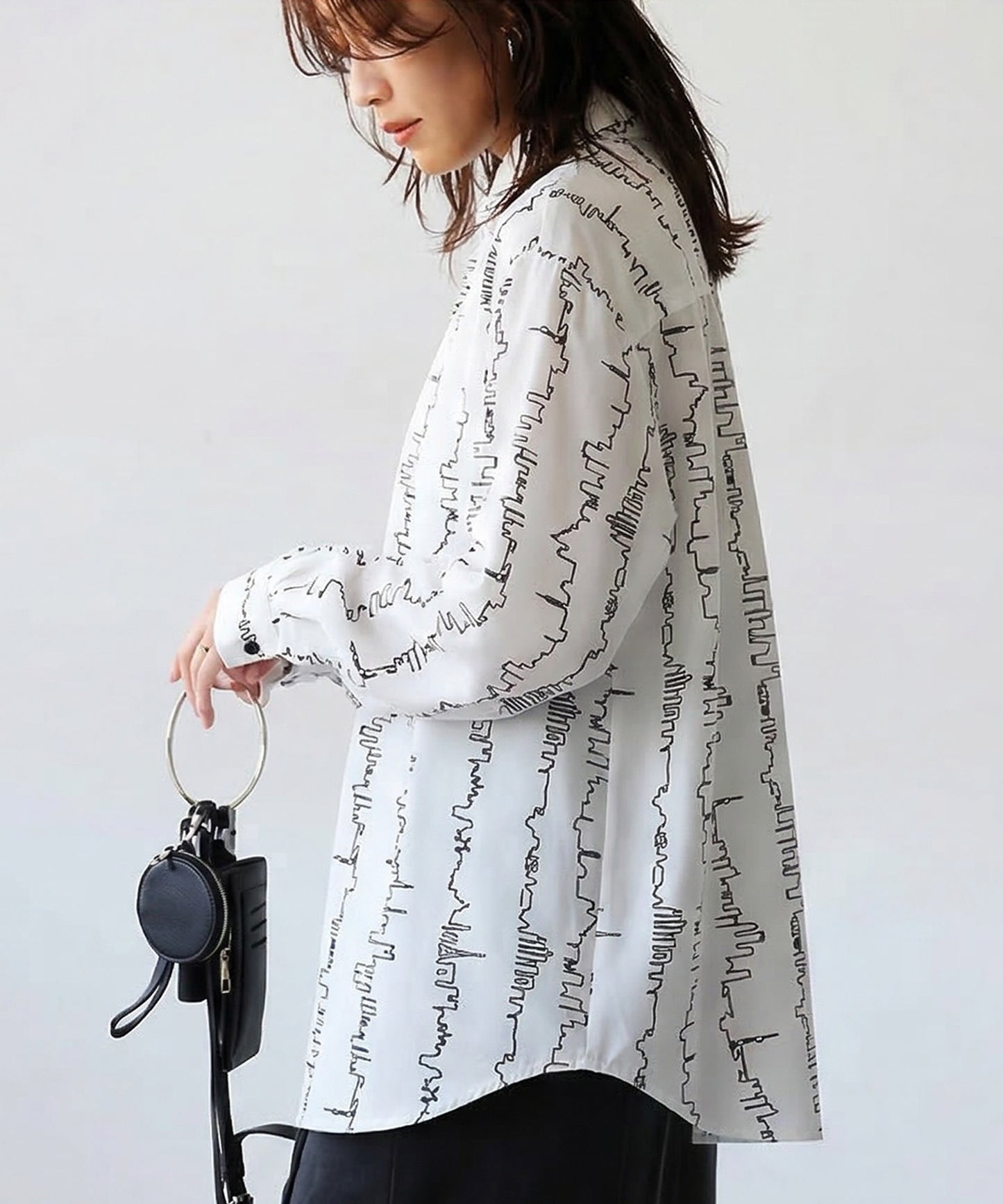 Pattern Long-Sleeved Shirt Ladies