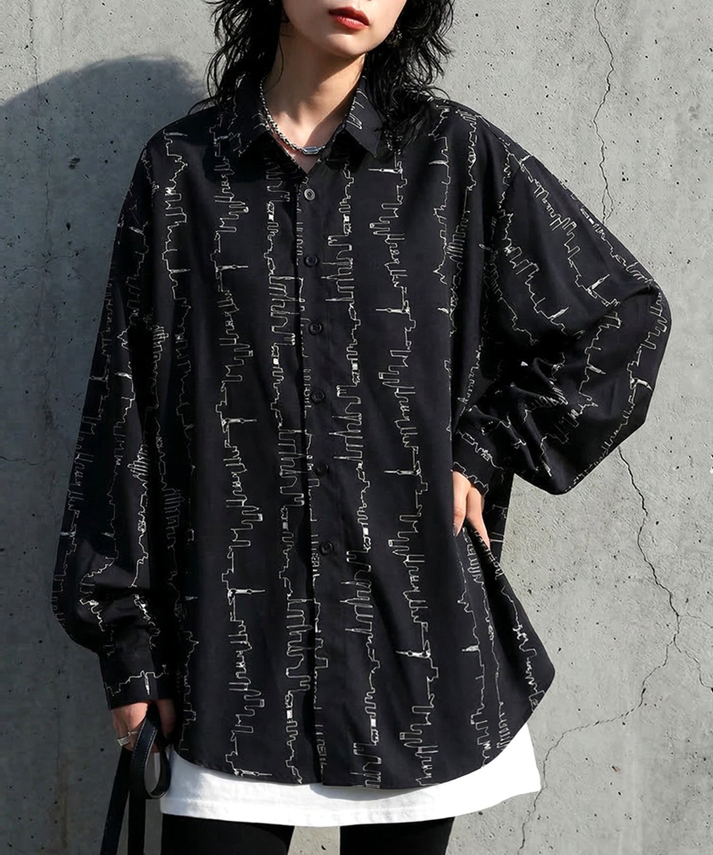 Pattern Long-Sleeved Shirt Ladies