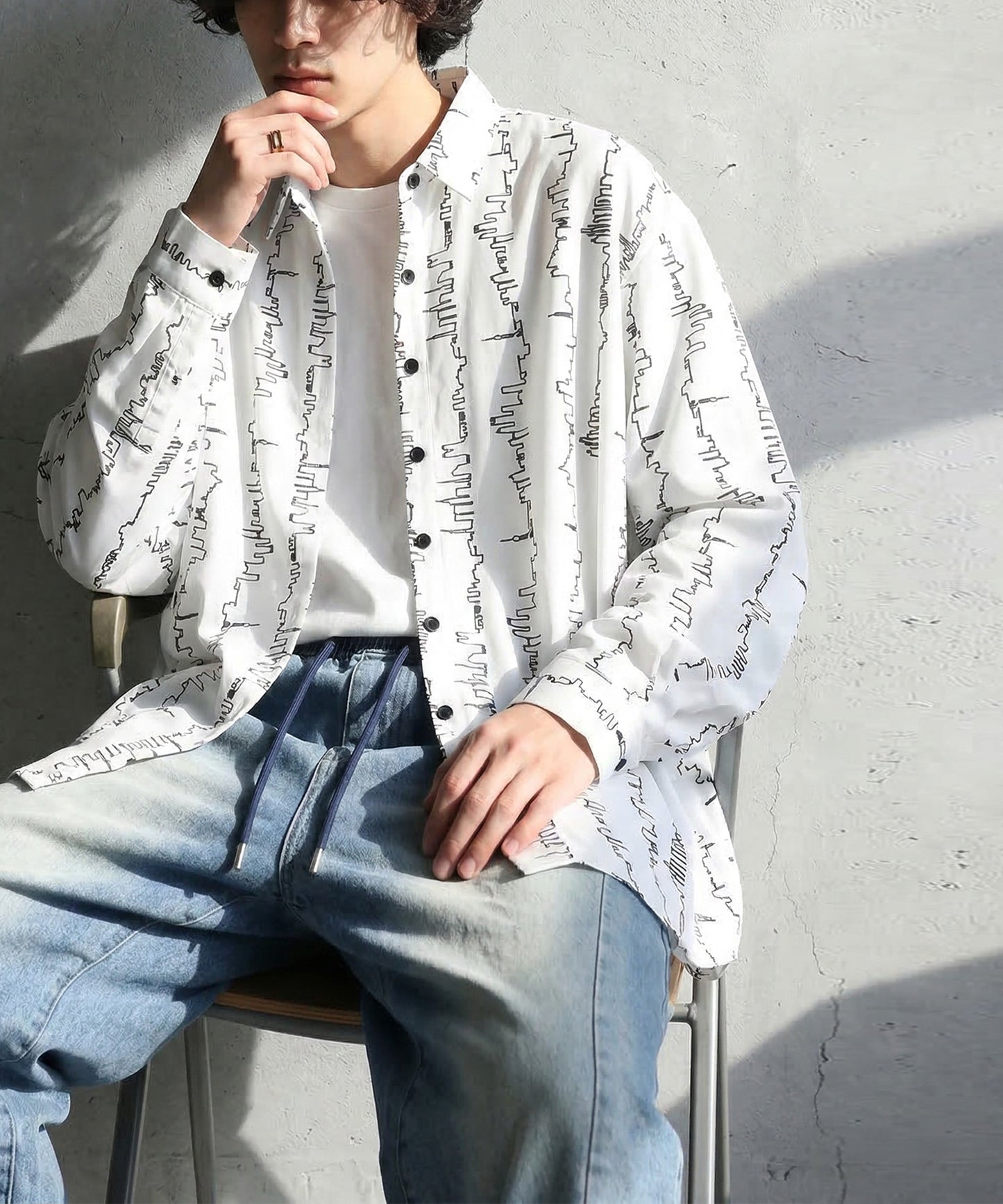 Pattern Long-Sleeved Shirt Men’s