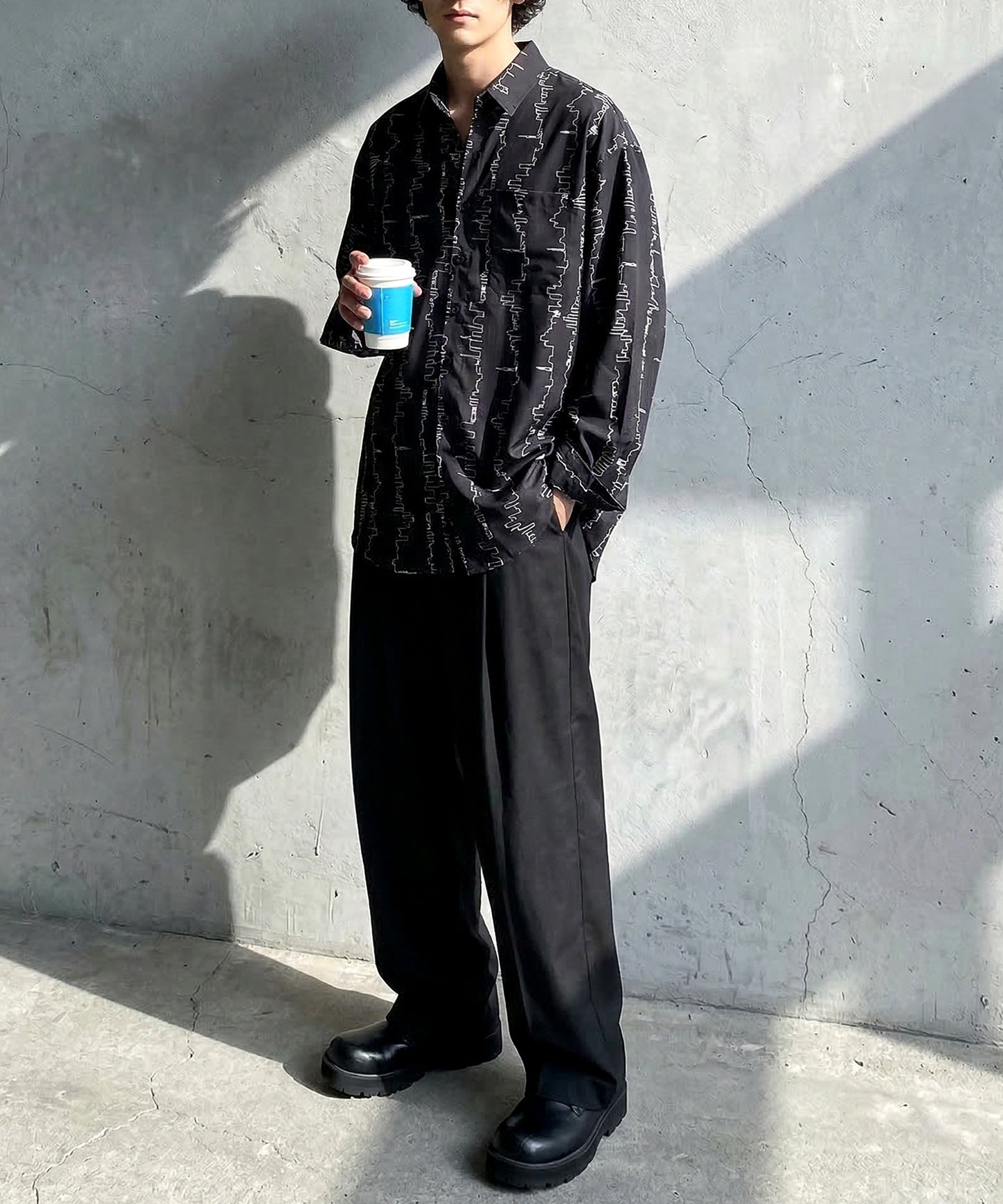 Pattern Long-Sleeved Shirt Men’s