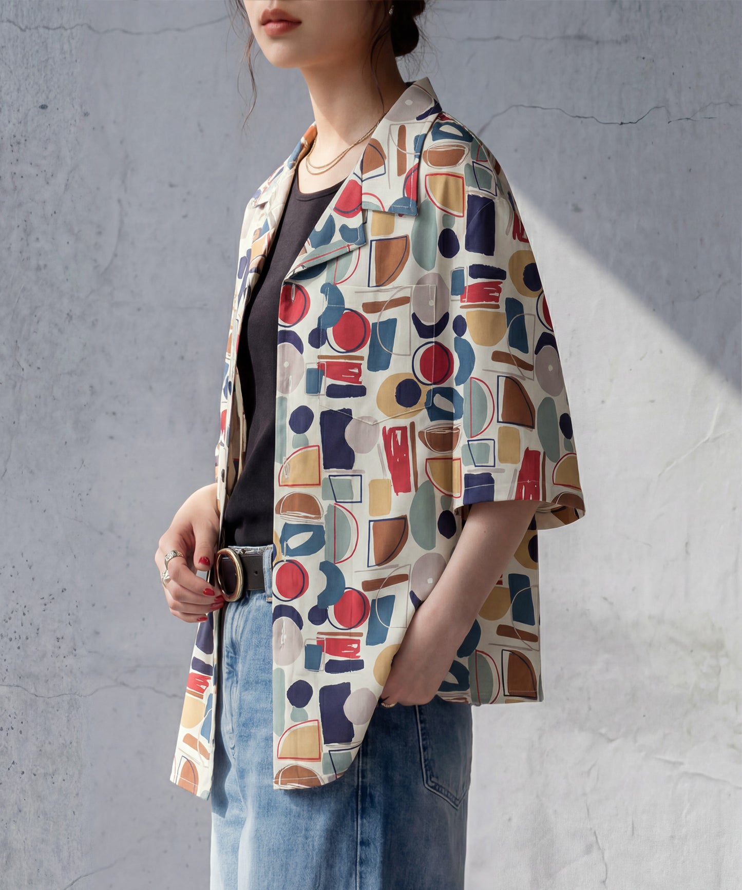 Geometric Pattern Shirt Ladies