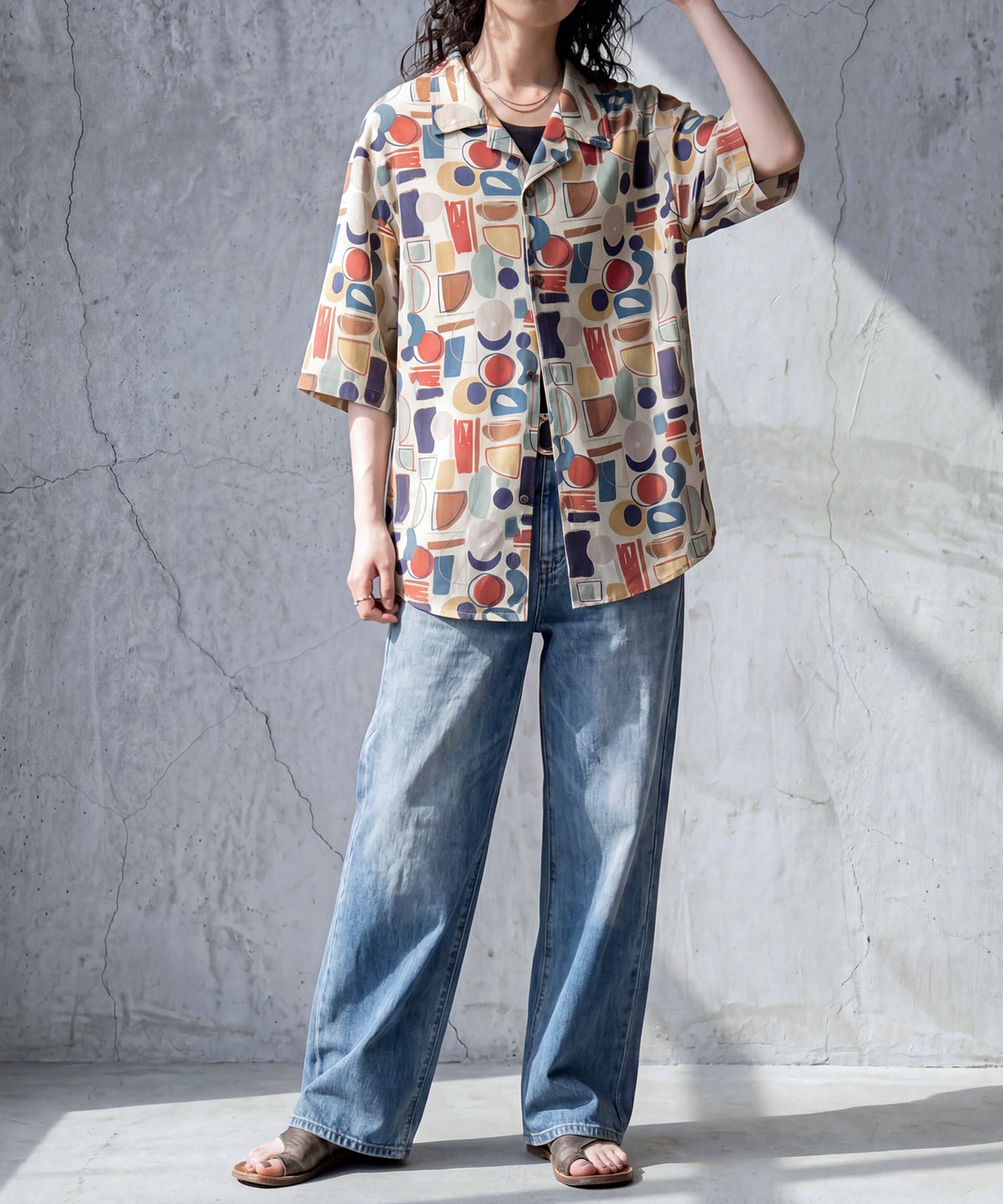 Geometric Pattern Shirt Ladies