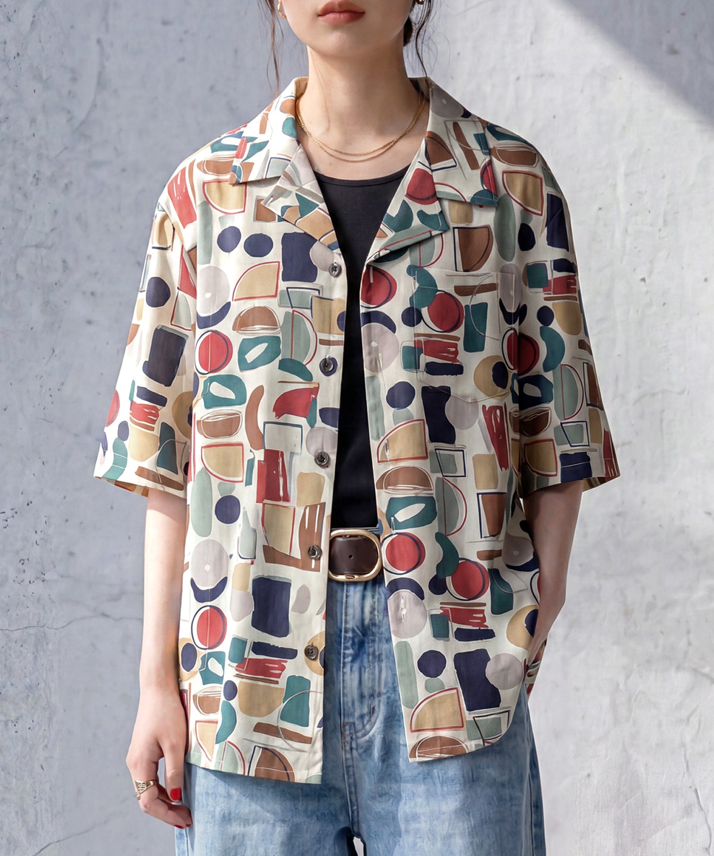Geometric Pattern Shirt Ladies