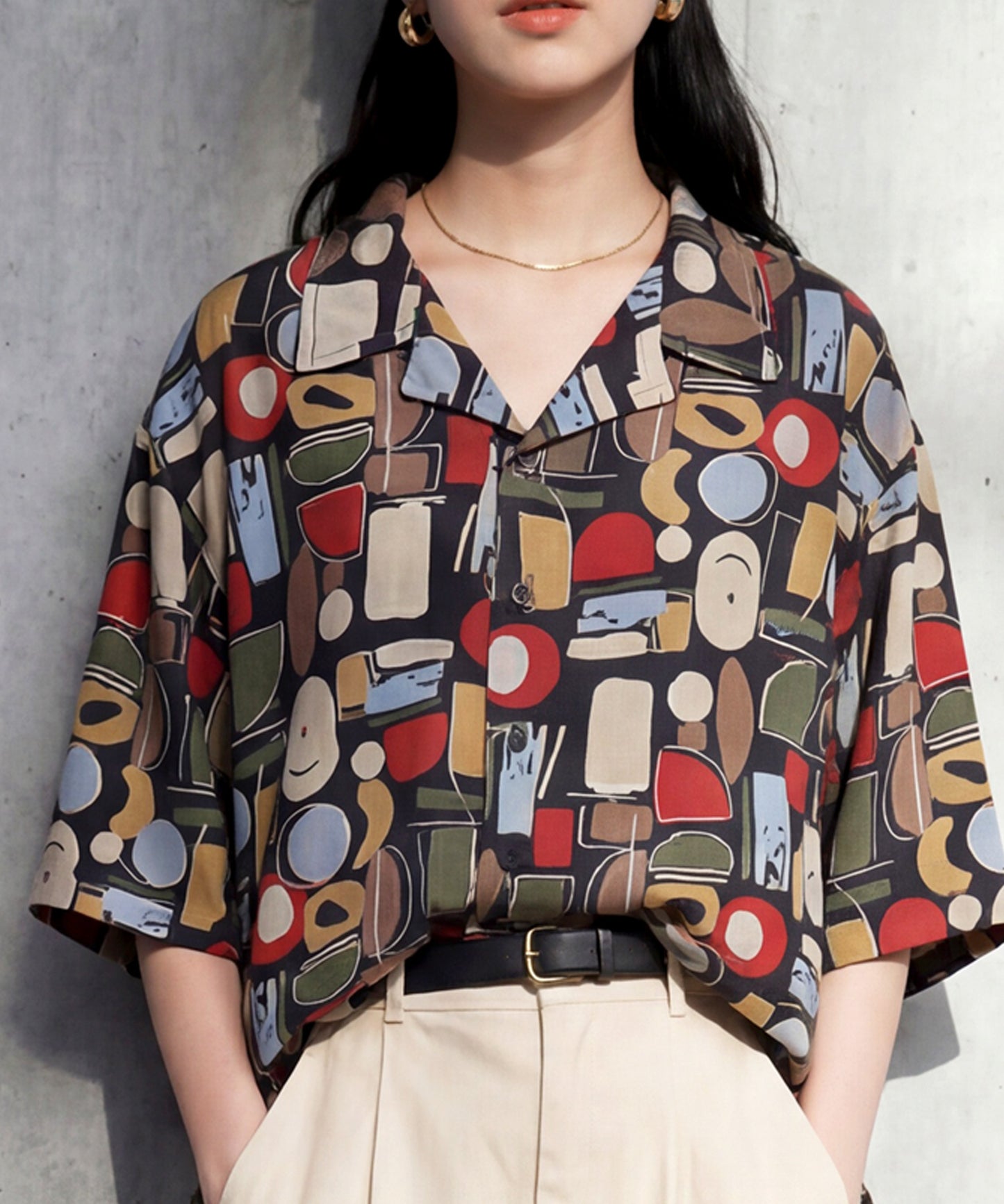 Geometric Pattern Shirt Ladies