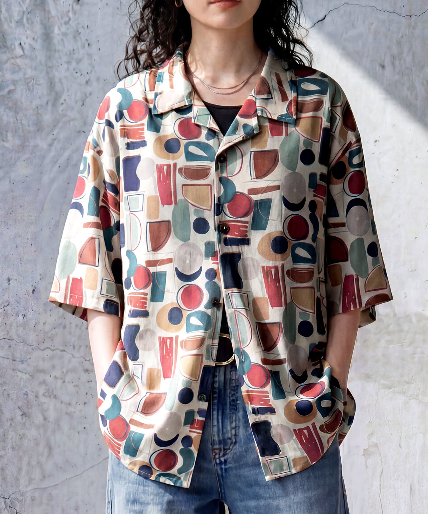 Geometric Pattern Shirt Ladies