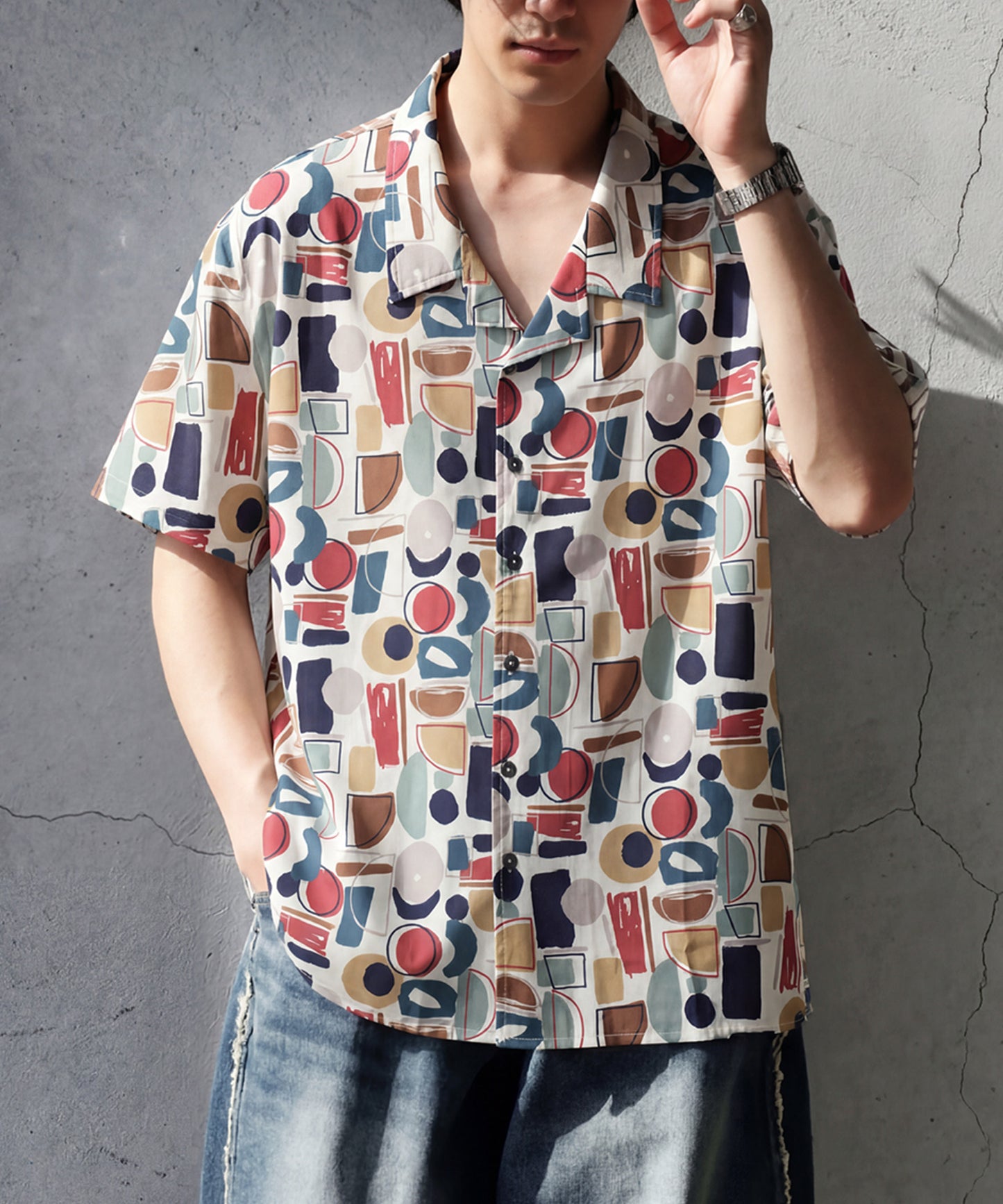 Geometric Pattern Shirt Men’s