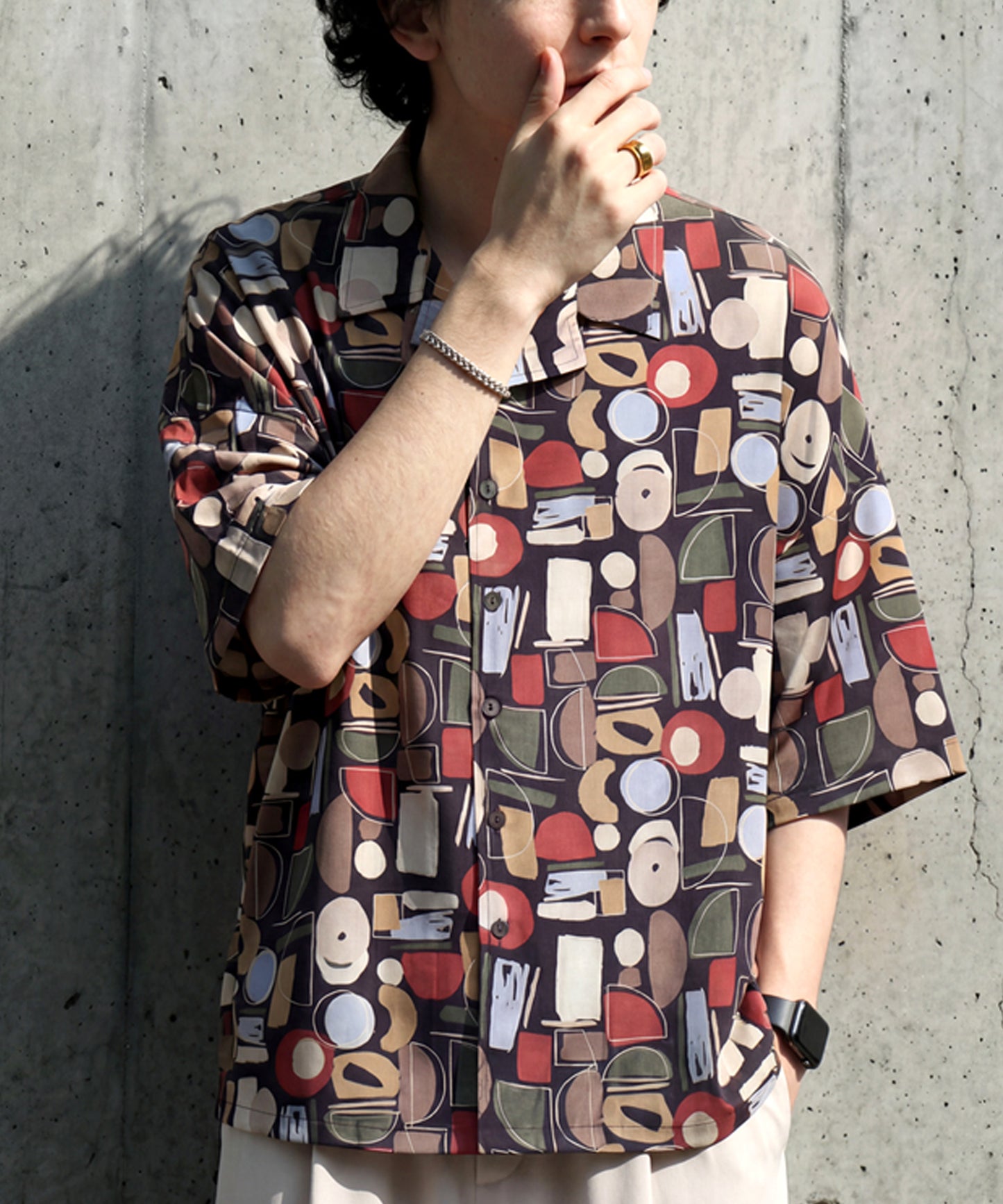 Geometric Pattern Shirt Men’s