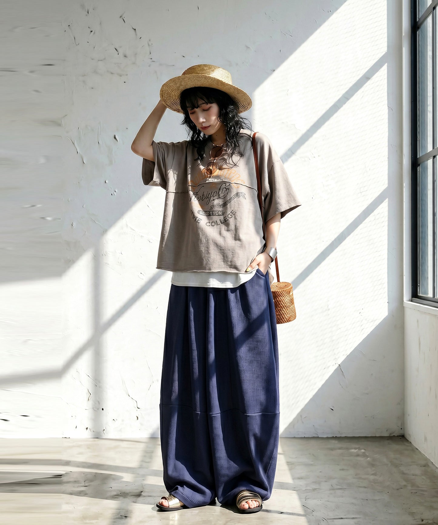 Waffle Balloon Easy Pants Ladies