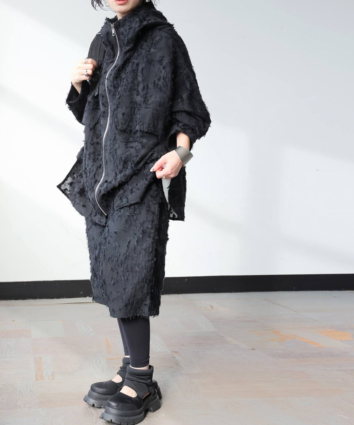 Sheer Fringe Hoodie Ladies