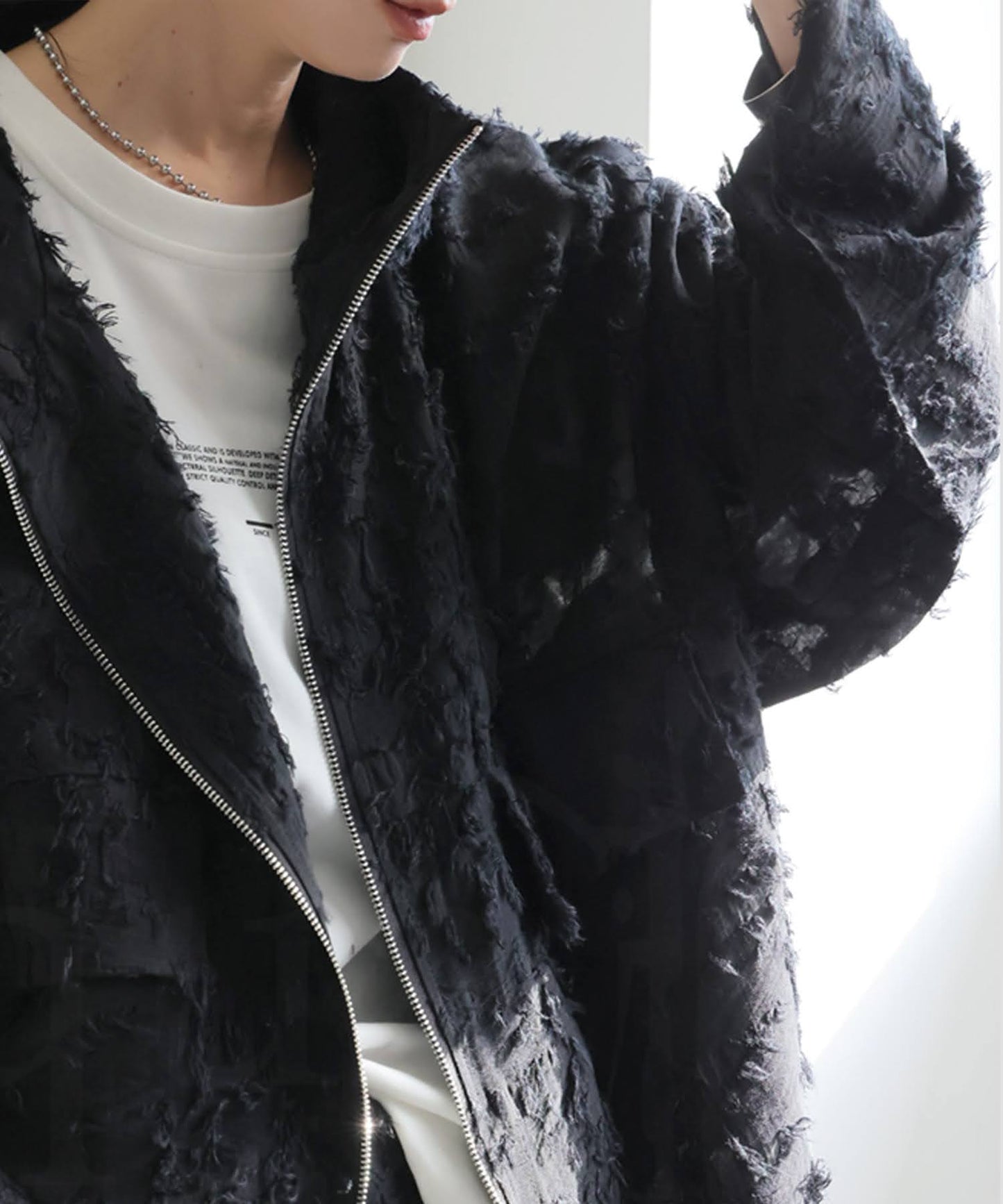 Sheer Fringe Hoodie Ladies