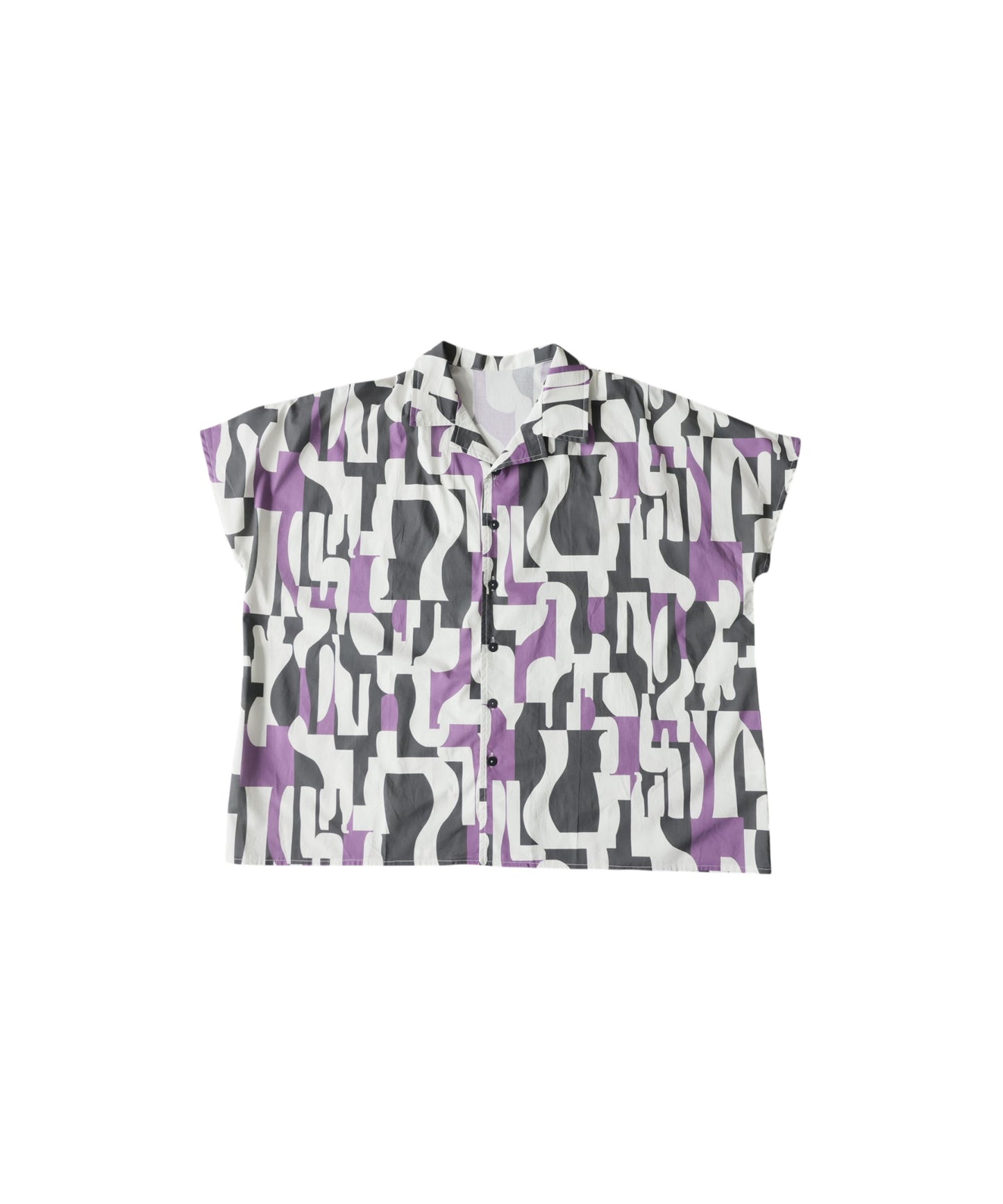 Open-Collar Retro-Patterned Shirt Men’s