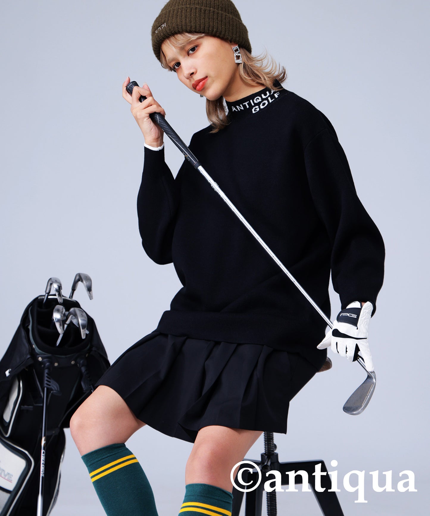 ANTIQUA GOLF High Neck Knit Tops Ladies