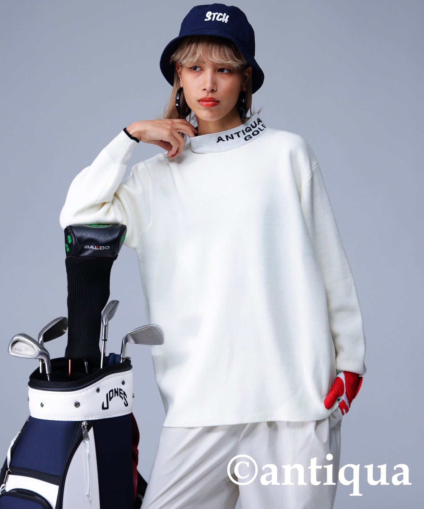 ANTIQUA GOLF High Neck Knit Tops Ladies