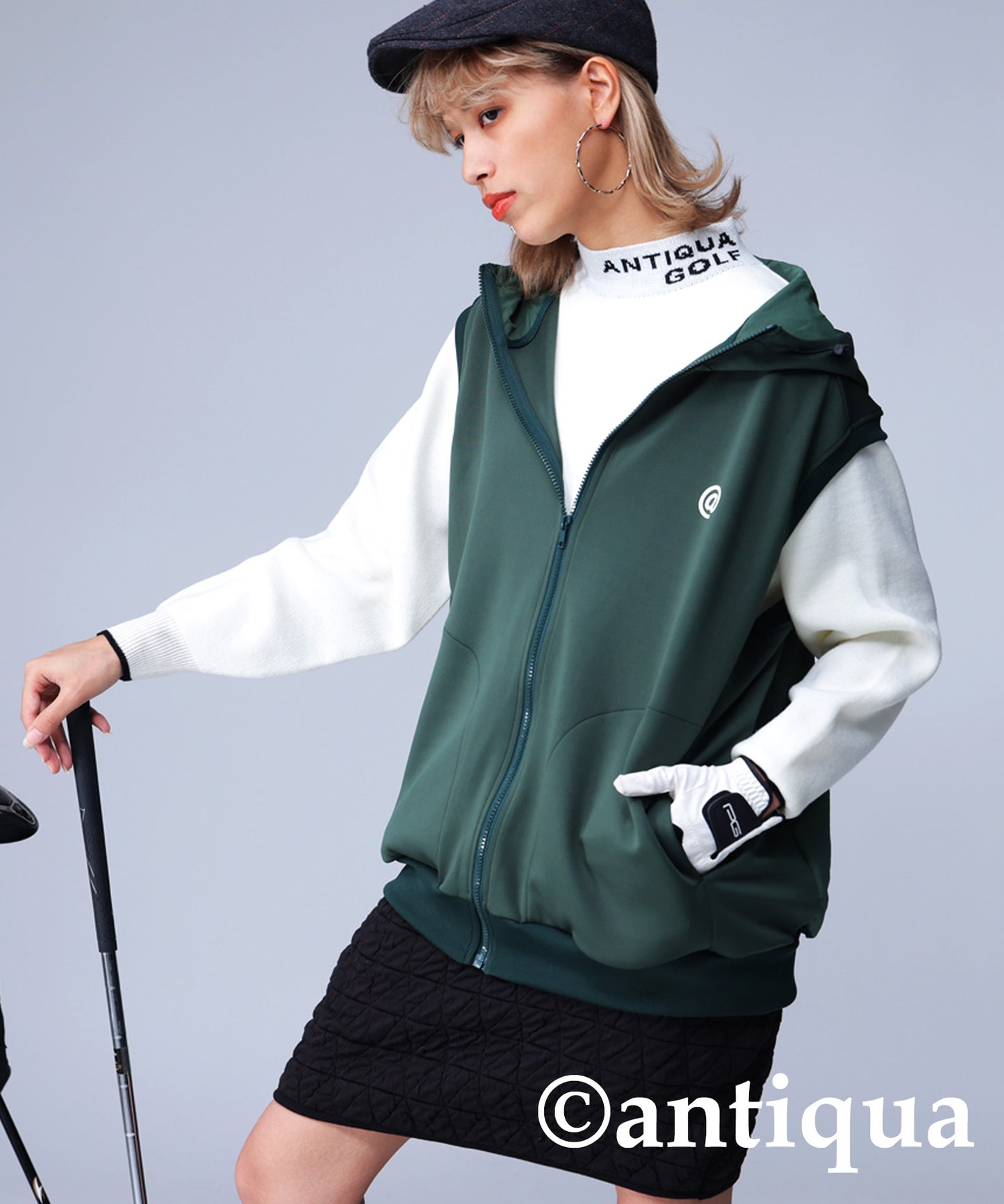 ANTIQUA GOLF High Neck Knit Tops Ladies