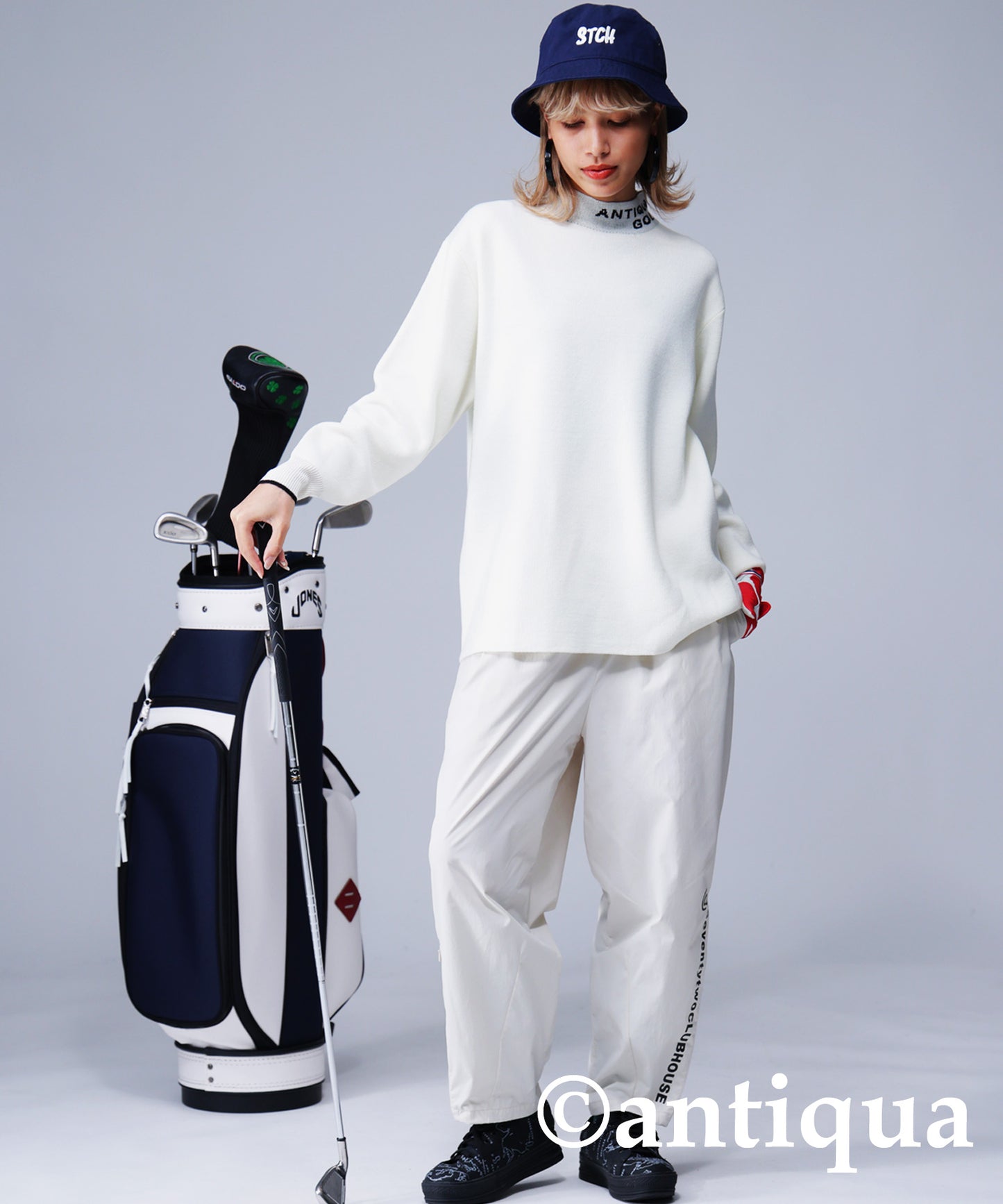 ANTIQUA GOLF High Neck Knit Tops Ladies