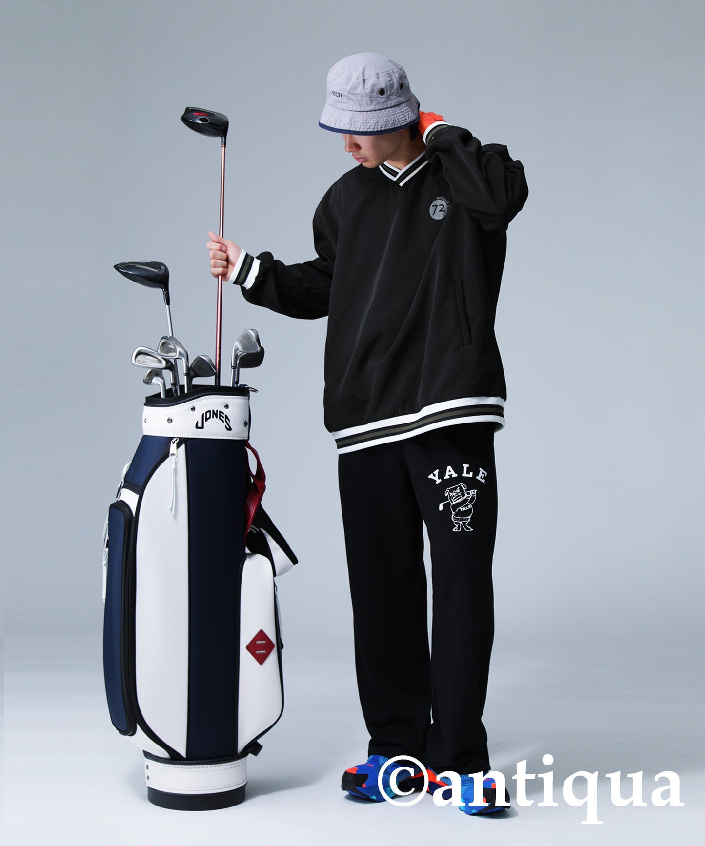 ANTIQUA GOLF Lining Logo Design Pullover Men's