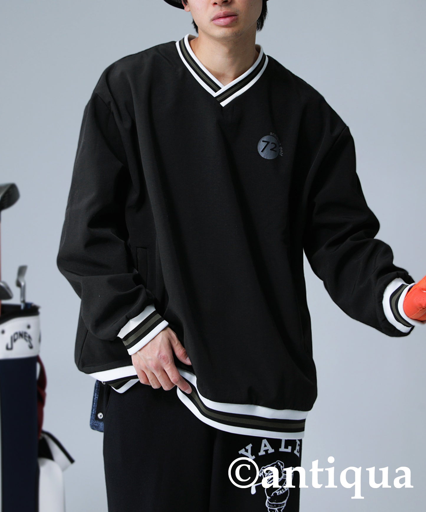 ANTIQUA GOLF Lining Logo Design Pullover Men's