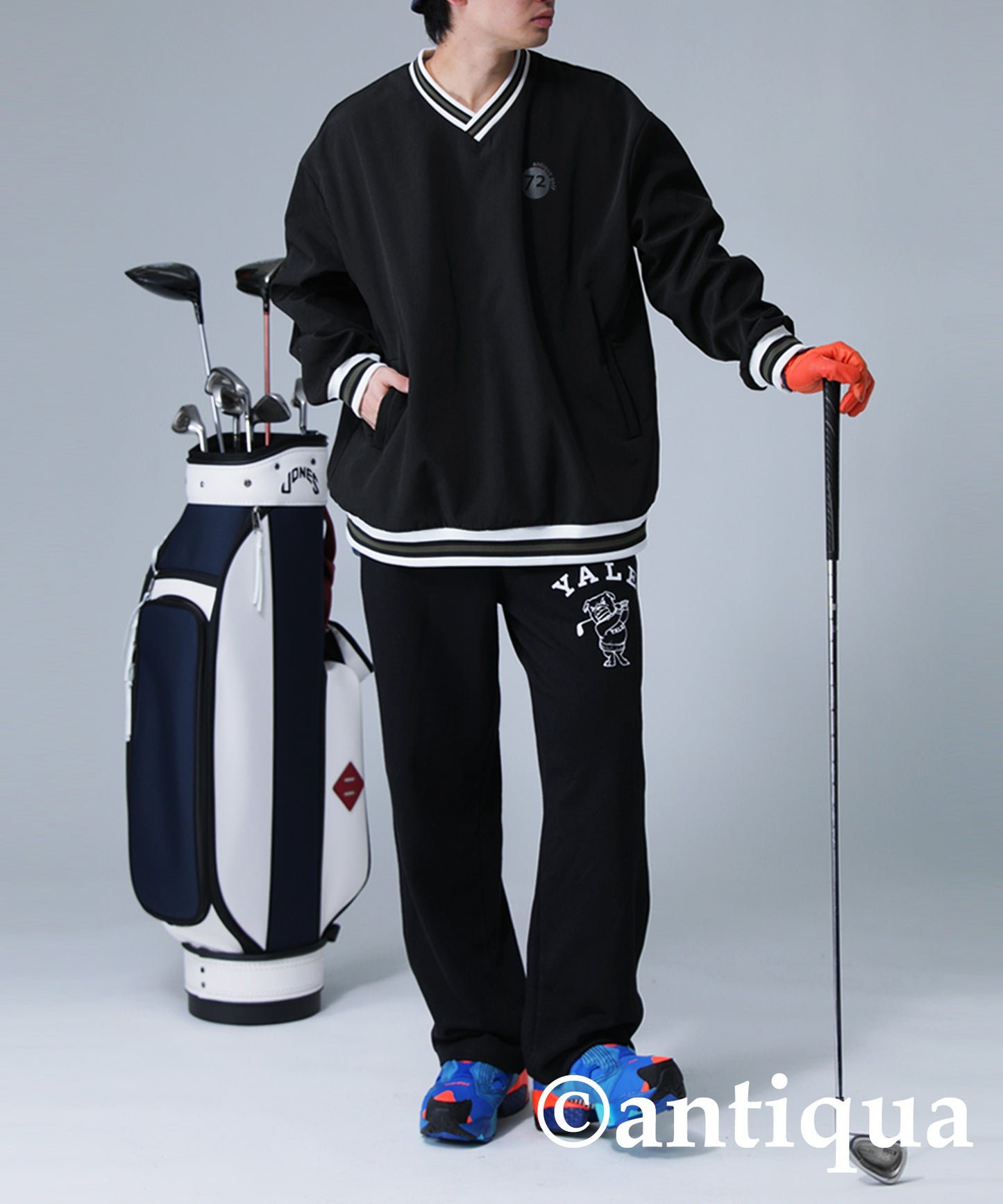 ANTIQUA GOLF Lining Logo Design Pullover Men's