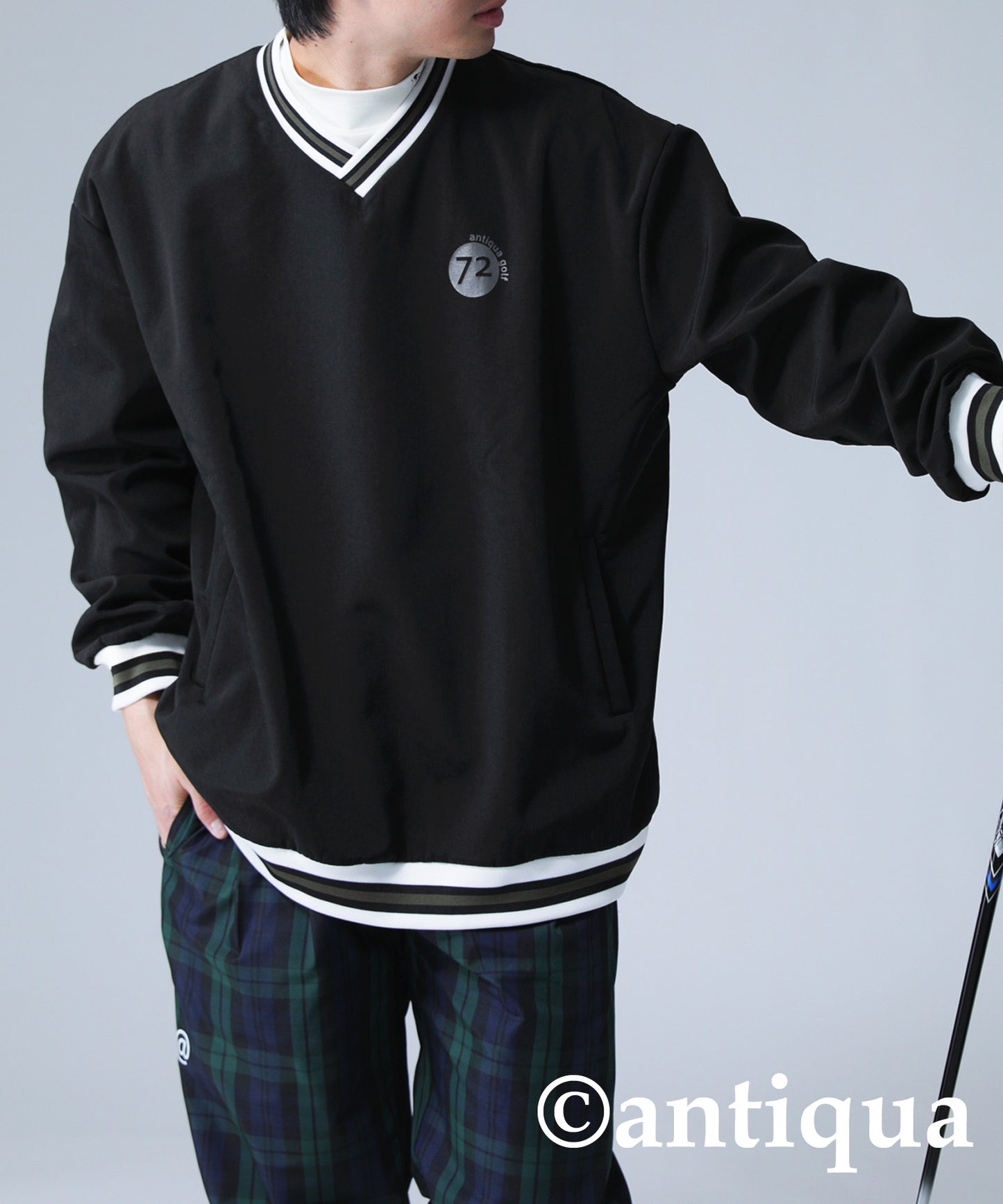 ANTIQUA GOLF Lining Logo Design Pullover Men's