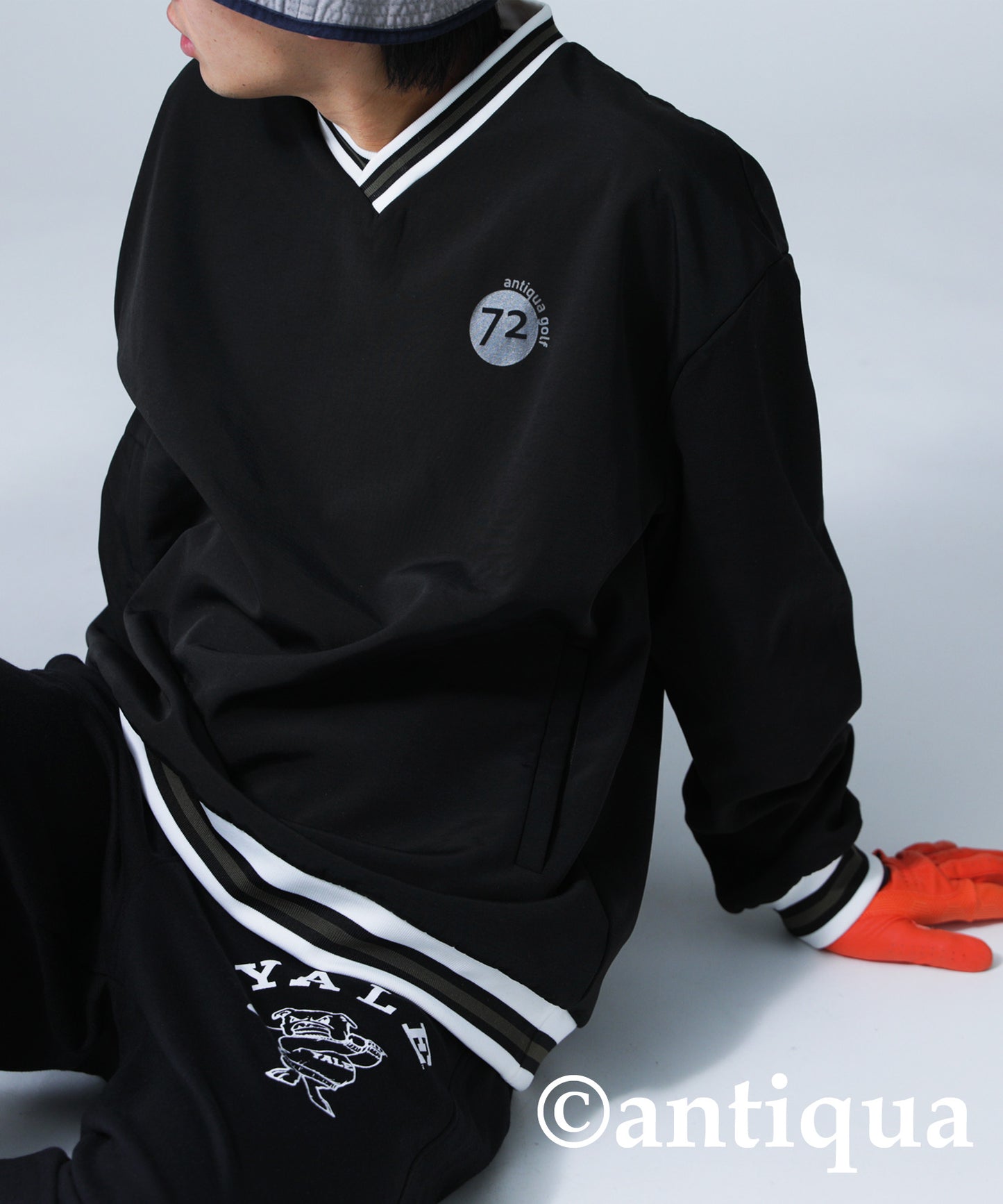 ANTIQUA GOLF Lining Logo Design Pullover Men's