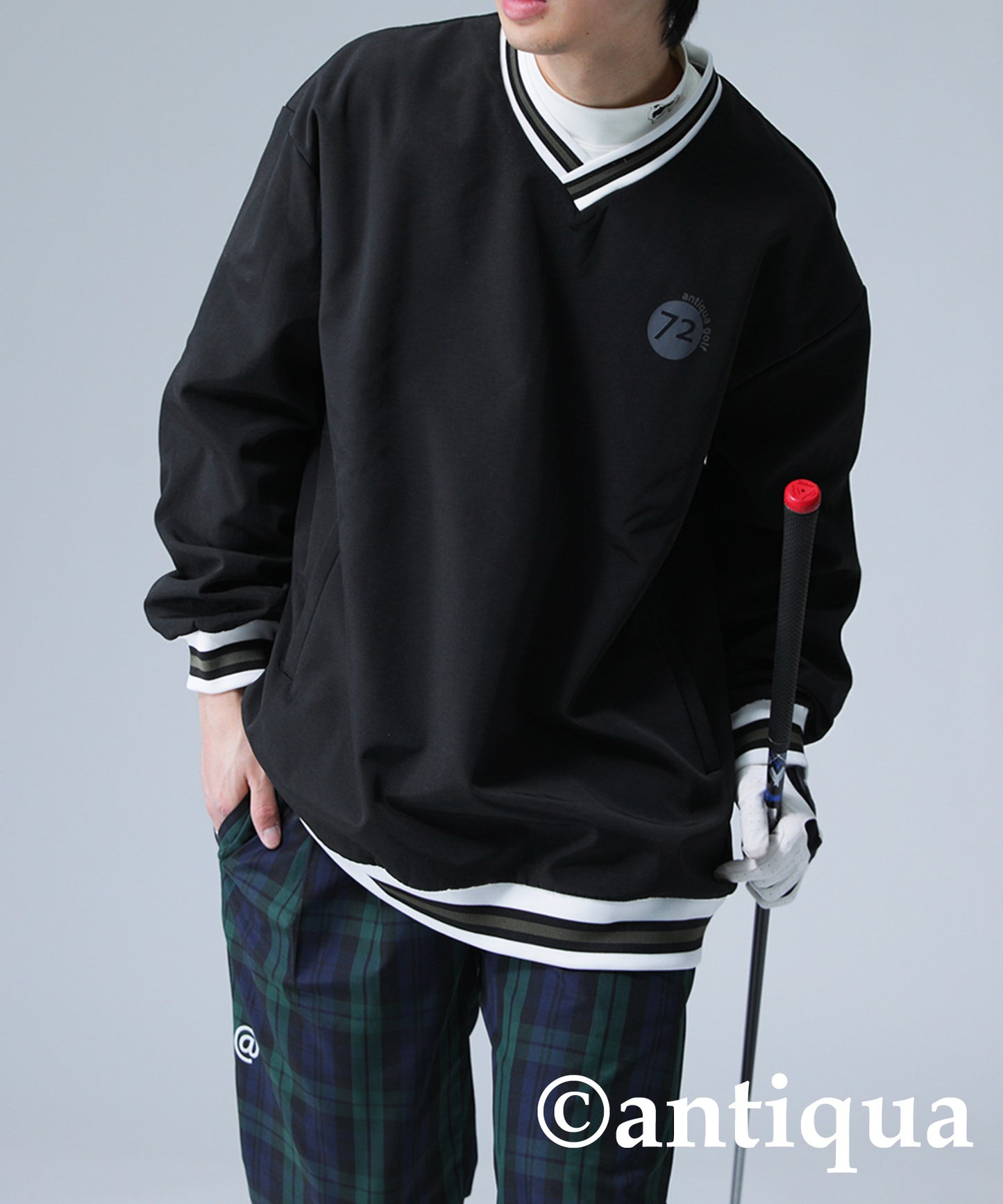 ANTIQUA GOLF Lining Logo Design Pullover Men's