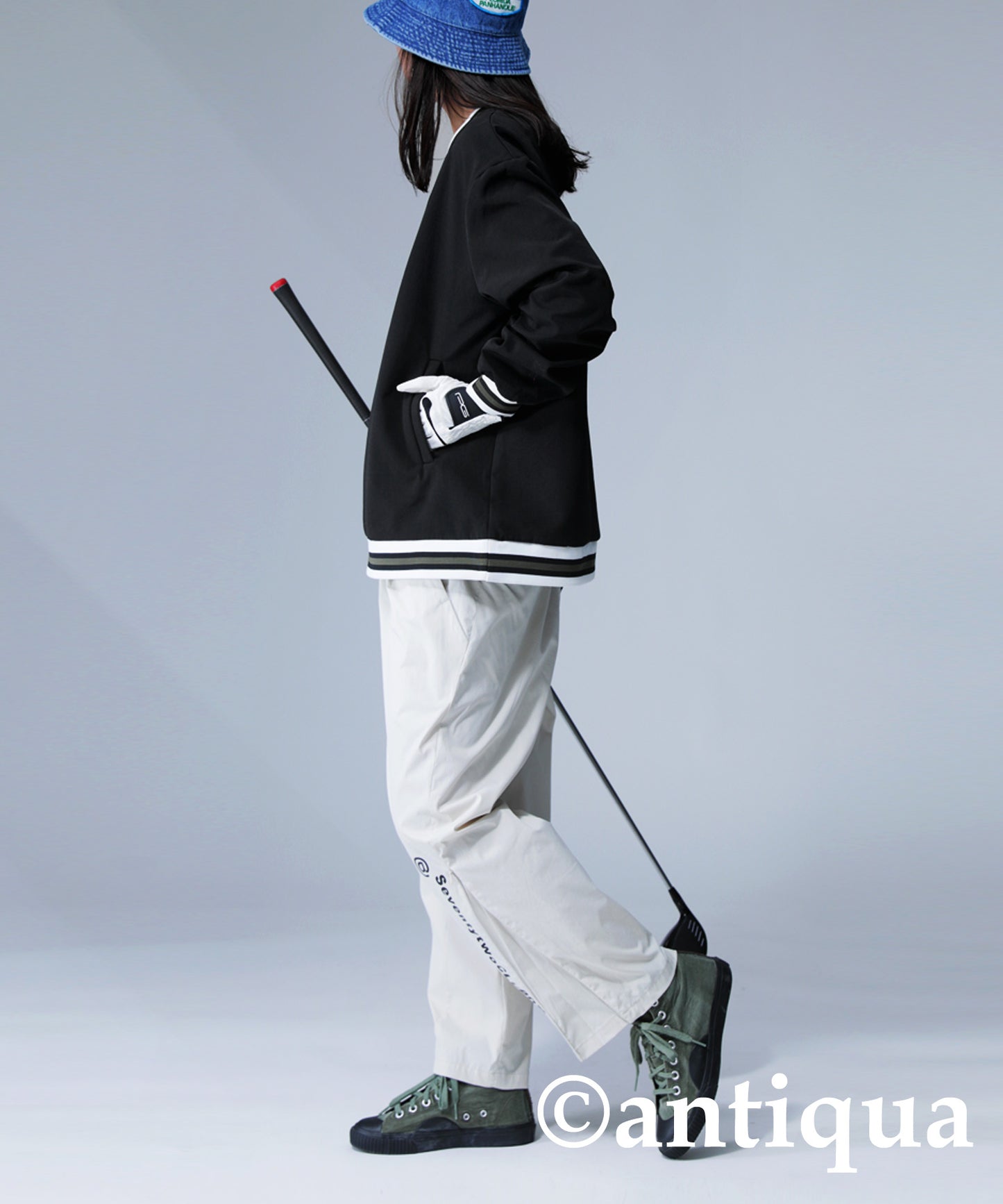 ANTIQUA GOLF Lining Logo Design Pullover Ladies