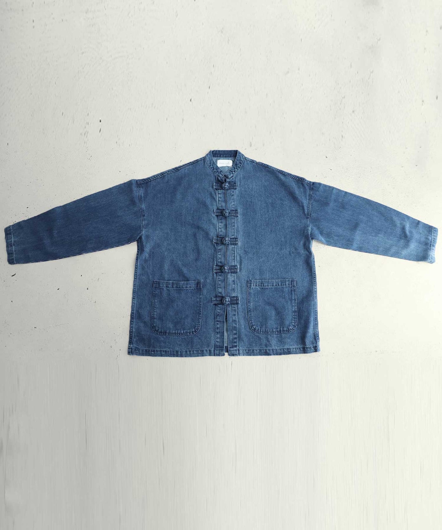 Men's denim jacket Chinese button knot