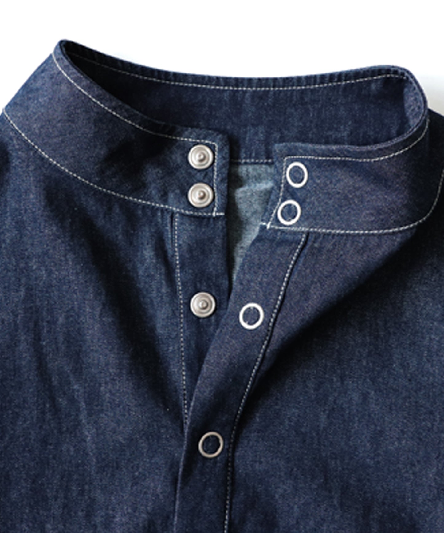 Ladies denim shirt ring snap cotton