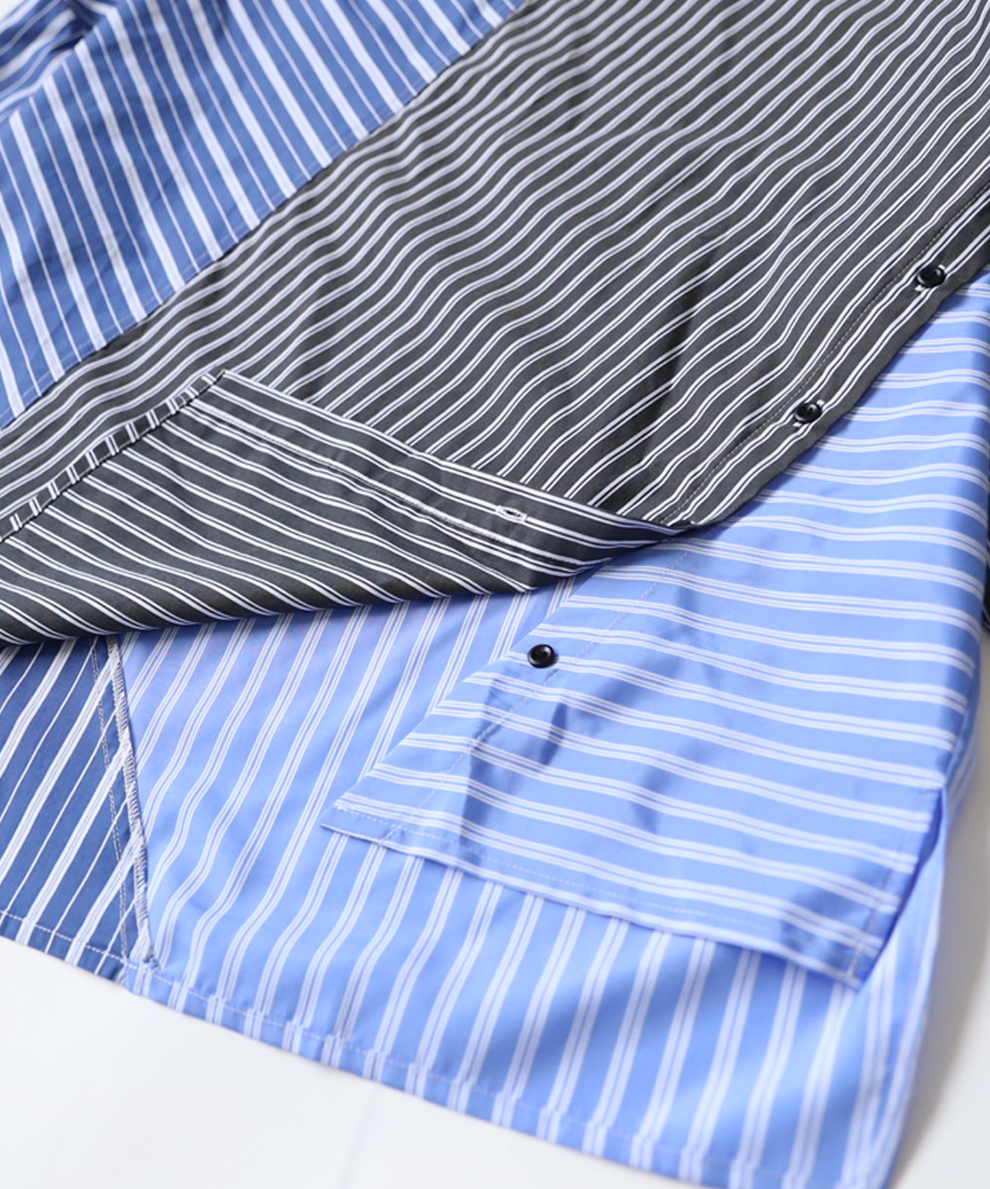 Men's switching shirt stripes pattern