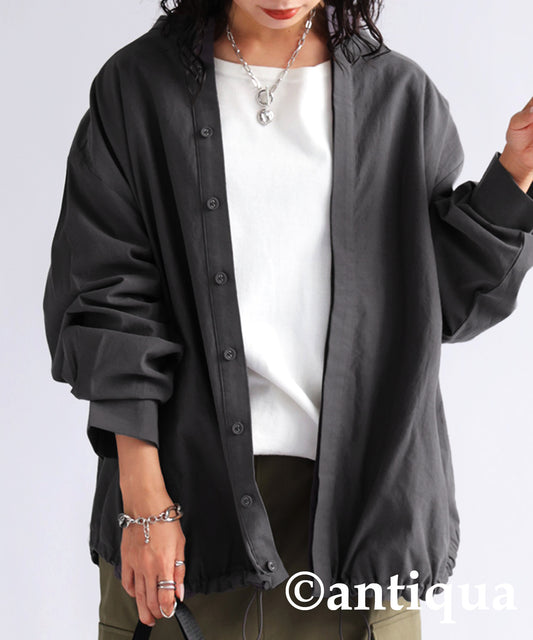 Hem Drawstring Shirt Ladies