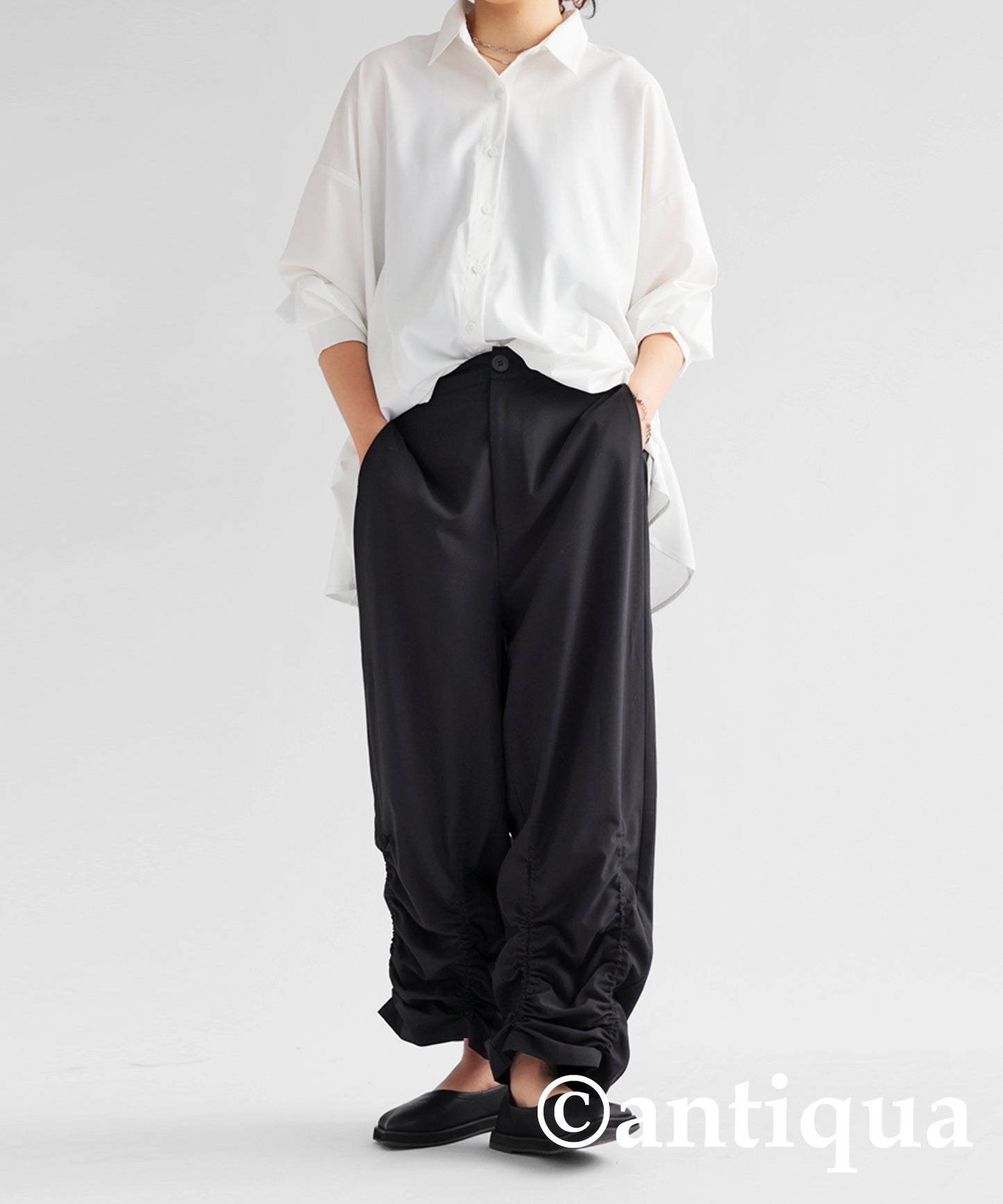 Straight Pants with Drawstring Ladies