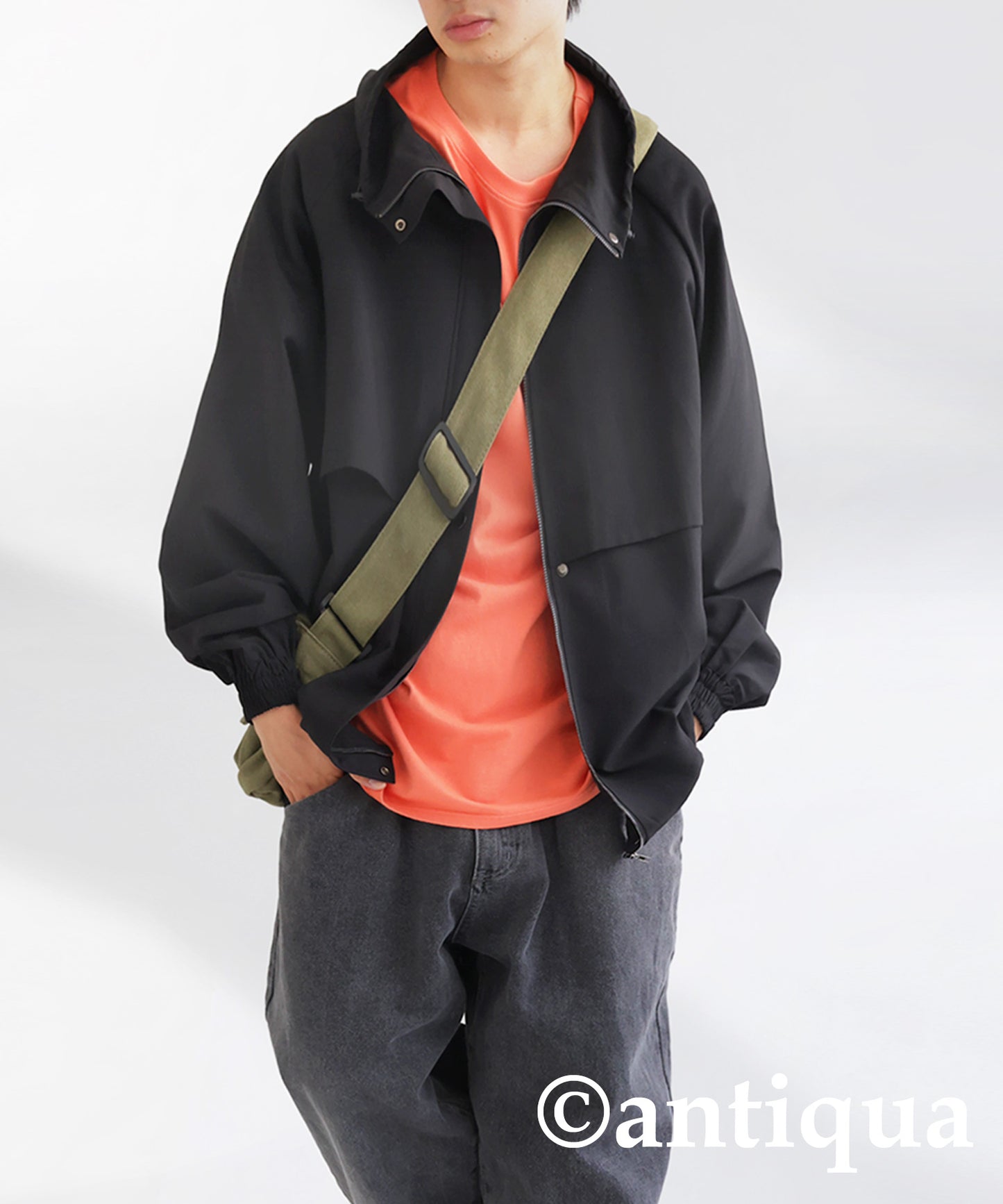 Drawstring Men's jacket outerwear